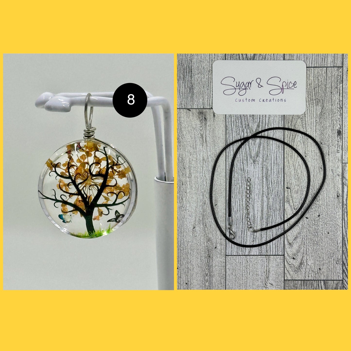 Pressed Dried Flower Charm Necklaces