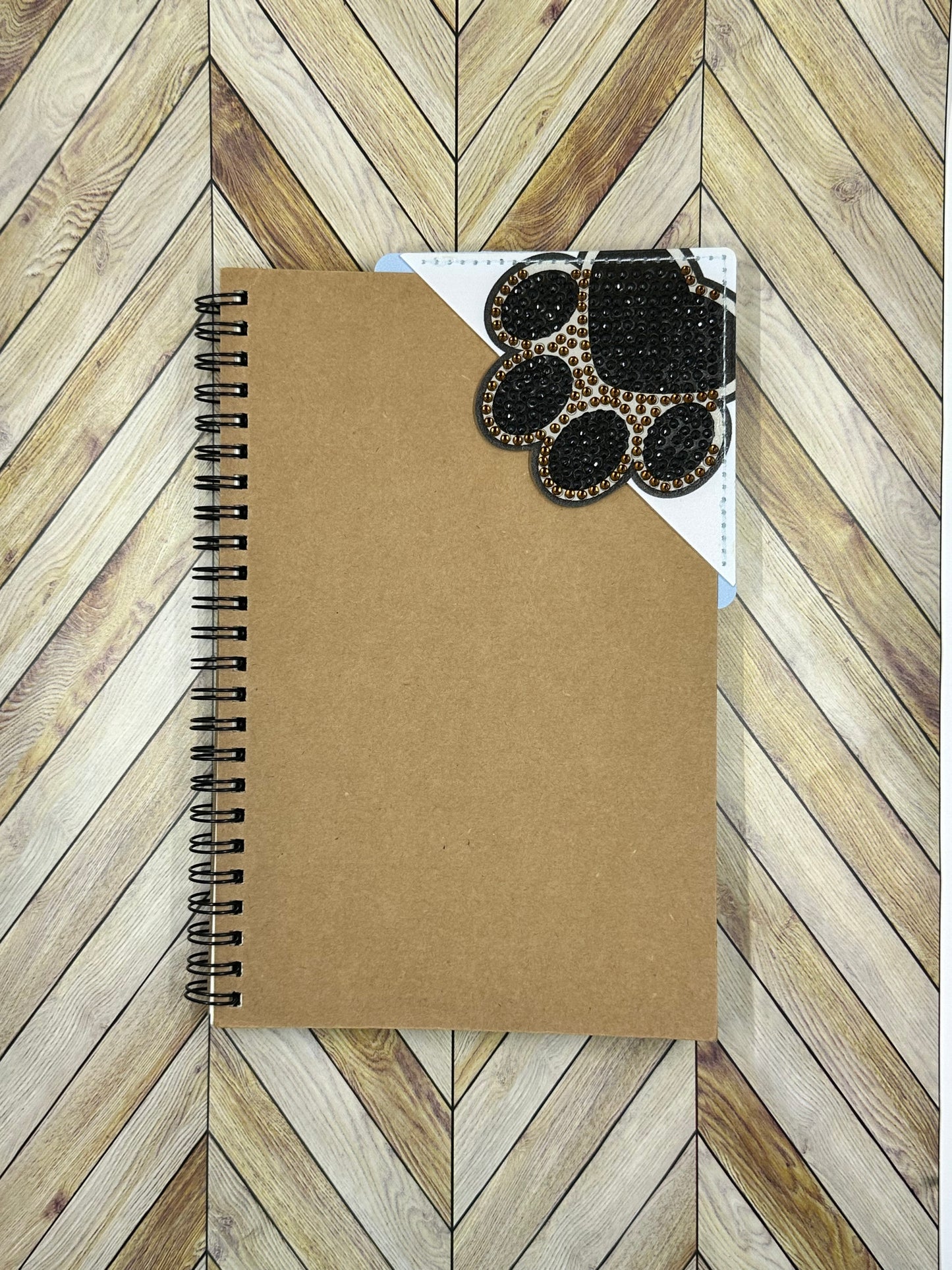 Paw Print Diamond Dotted Faux Leather Bookmarks