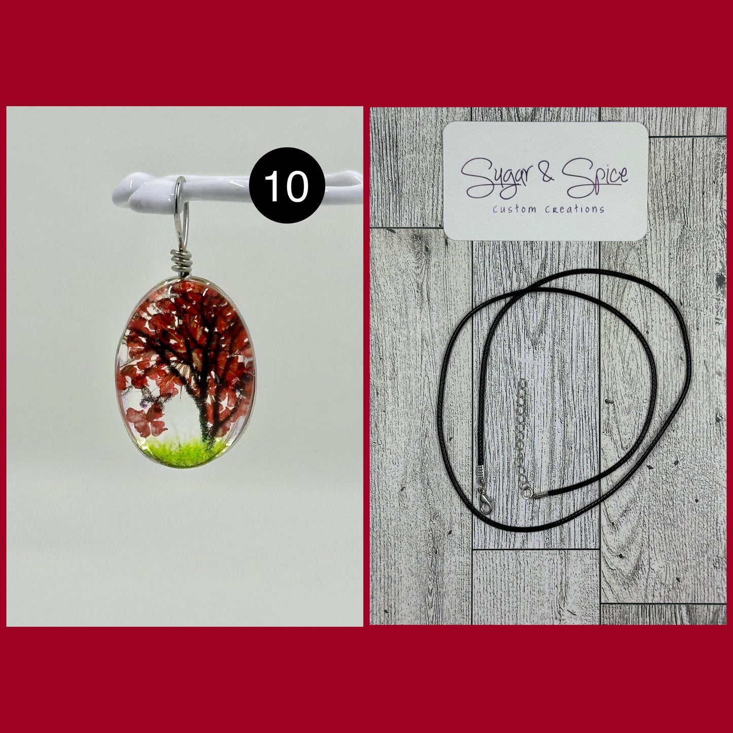 Pressed Dried Flower Charm Necklaces
