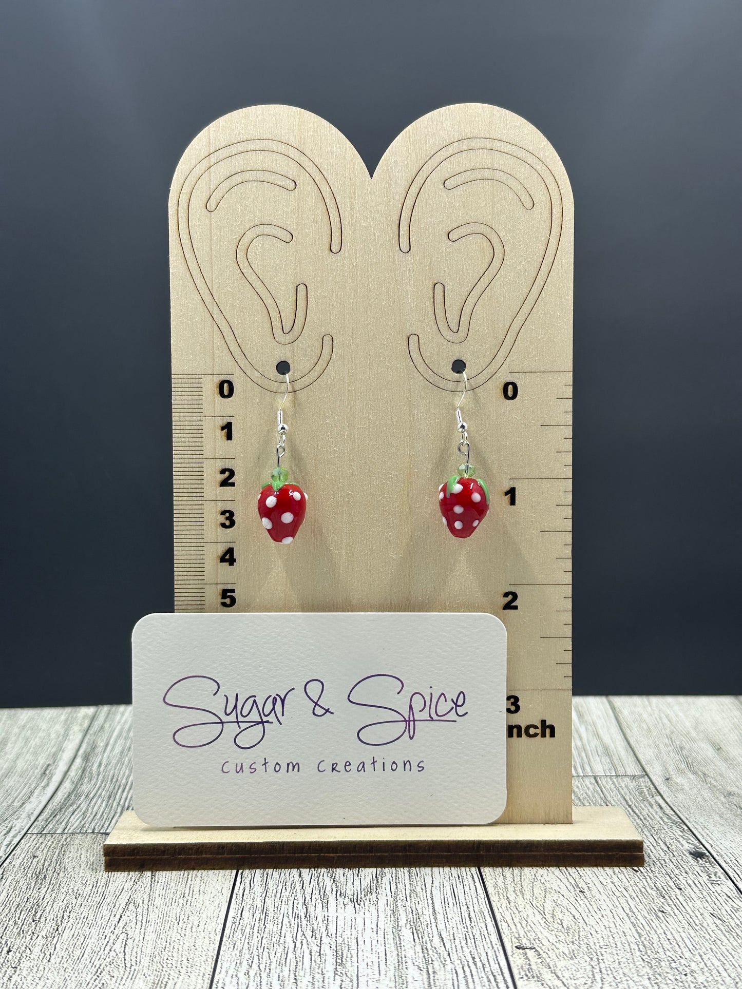 Glass Strawberry Earrings