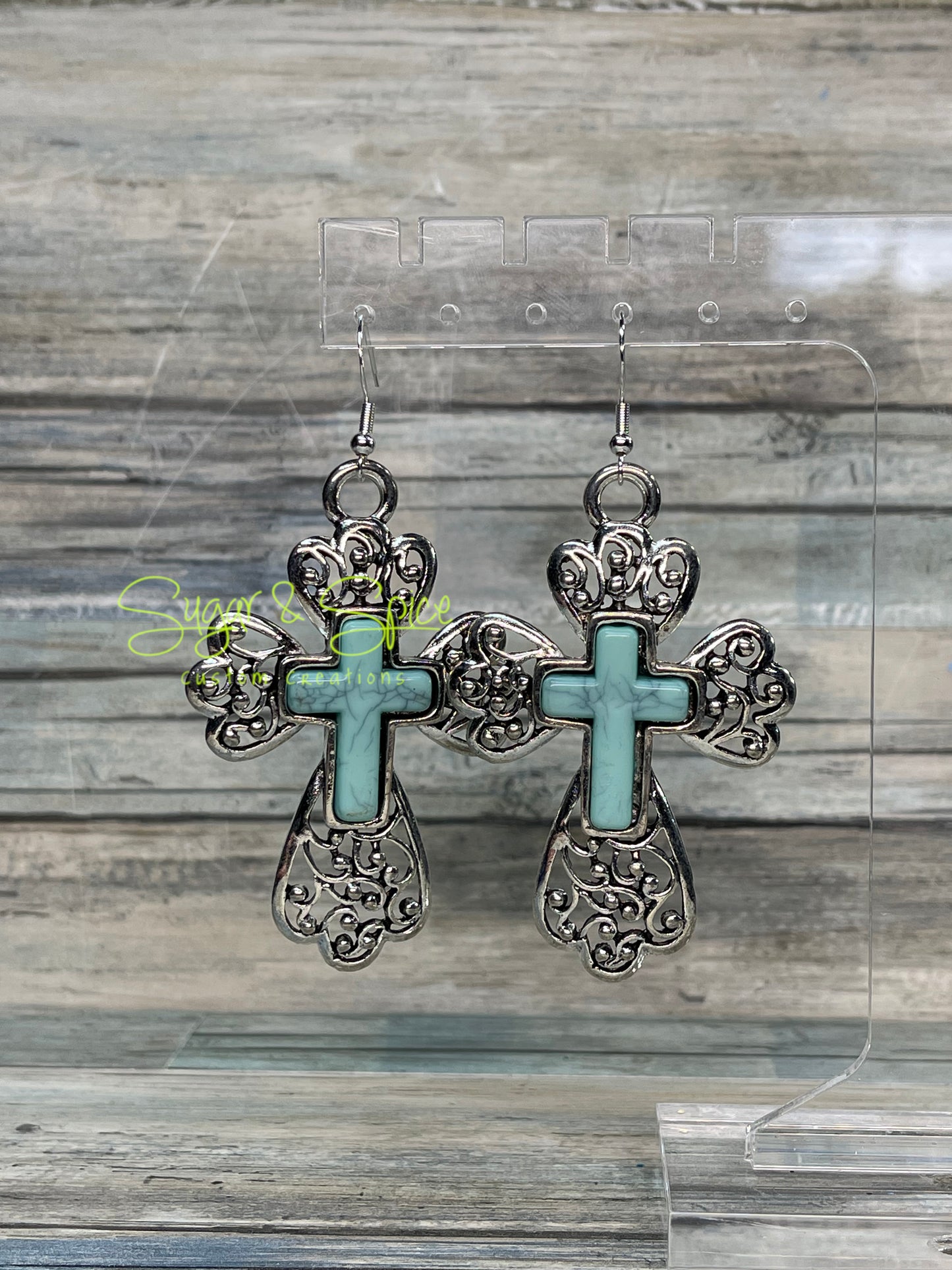 Turquoise Cross Earrings and Necklaces