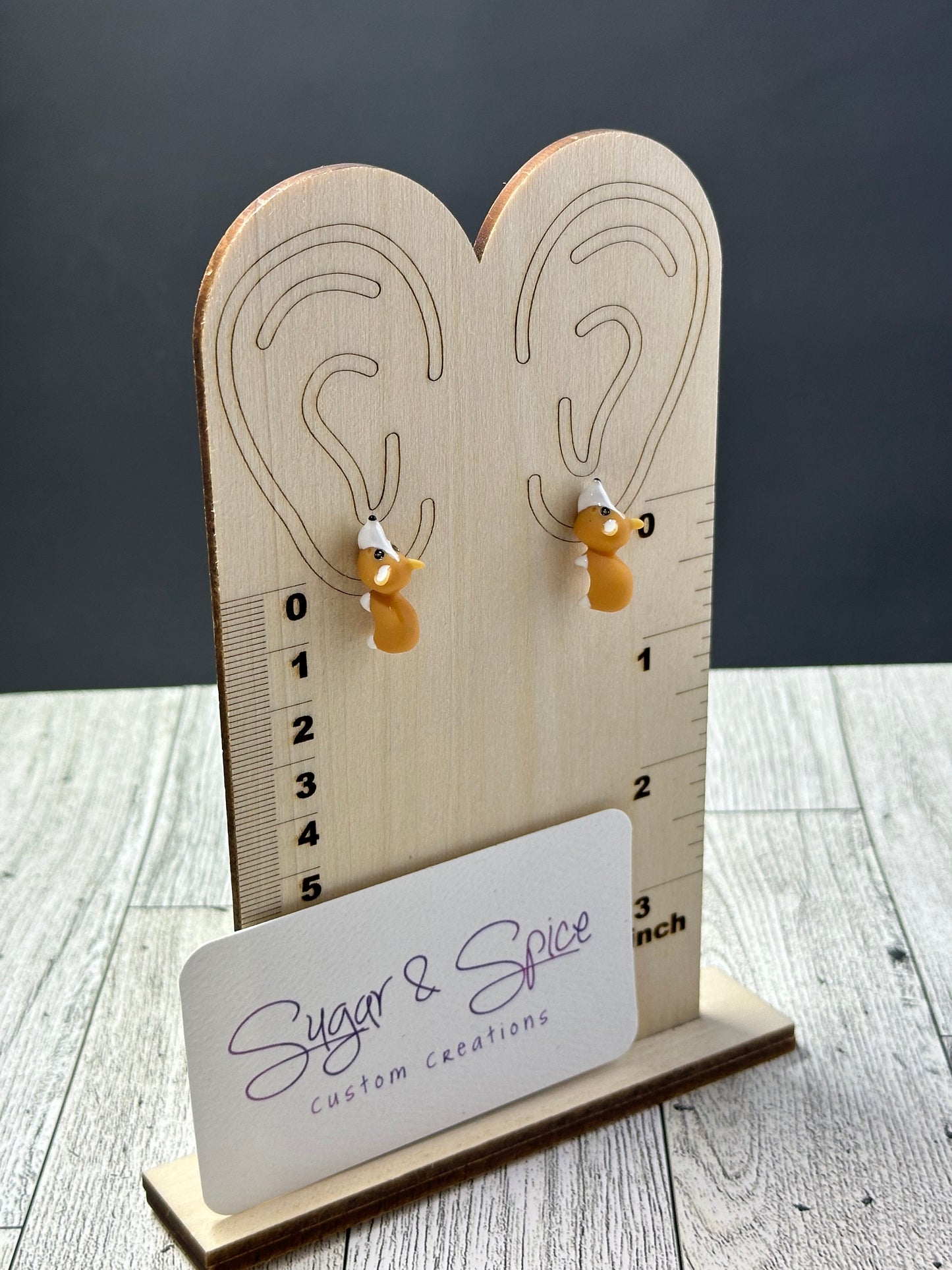 Clay Animal Ear Biters Stud Earrings