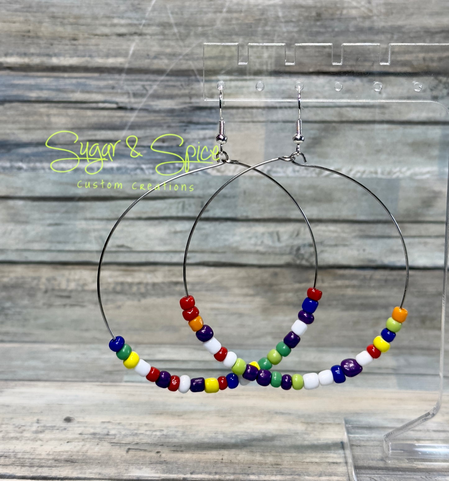 Happy Hippie Rainbow Sprinkle Large Hoop Earrings