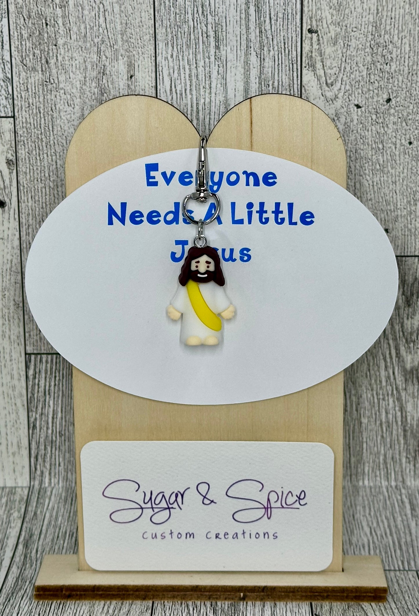 Silver Jesus Zipper Pull