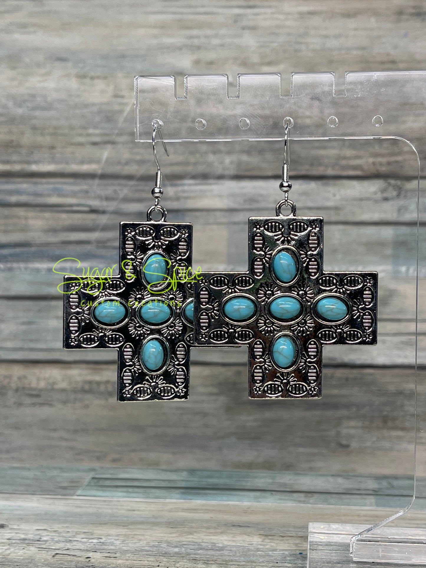 Turquoise Cross Earrings and Necklaces
