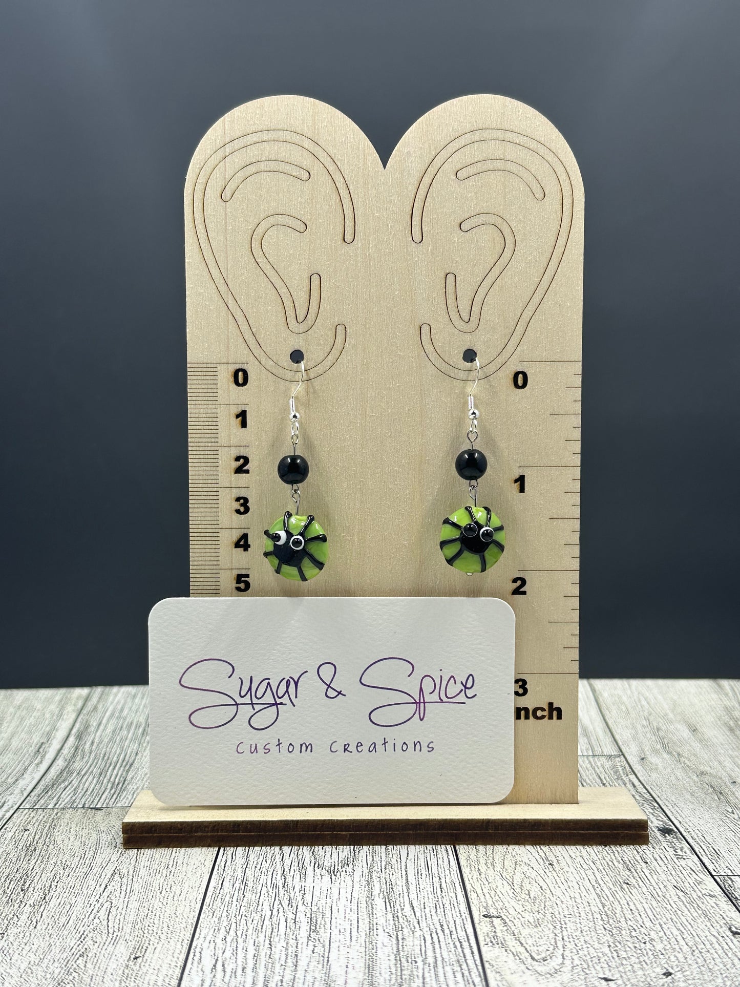 Glass Spider Earrings