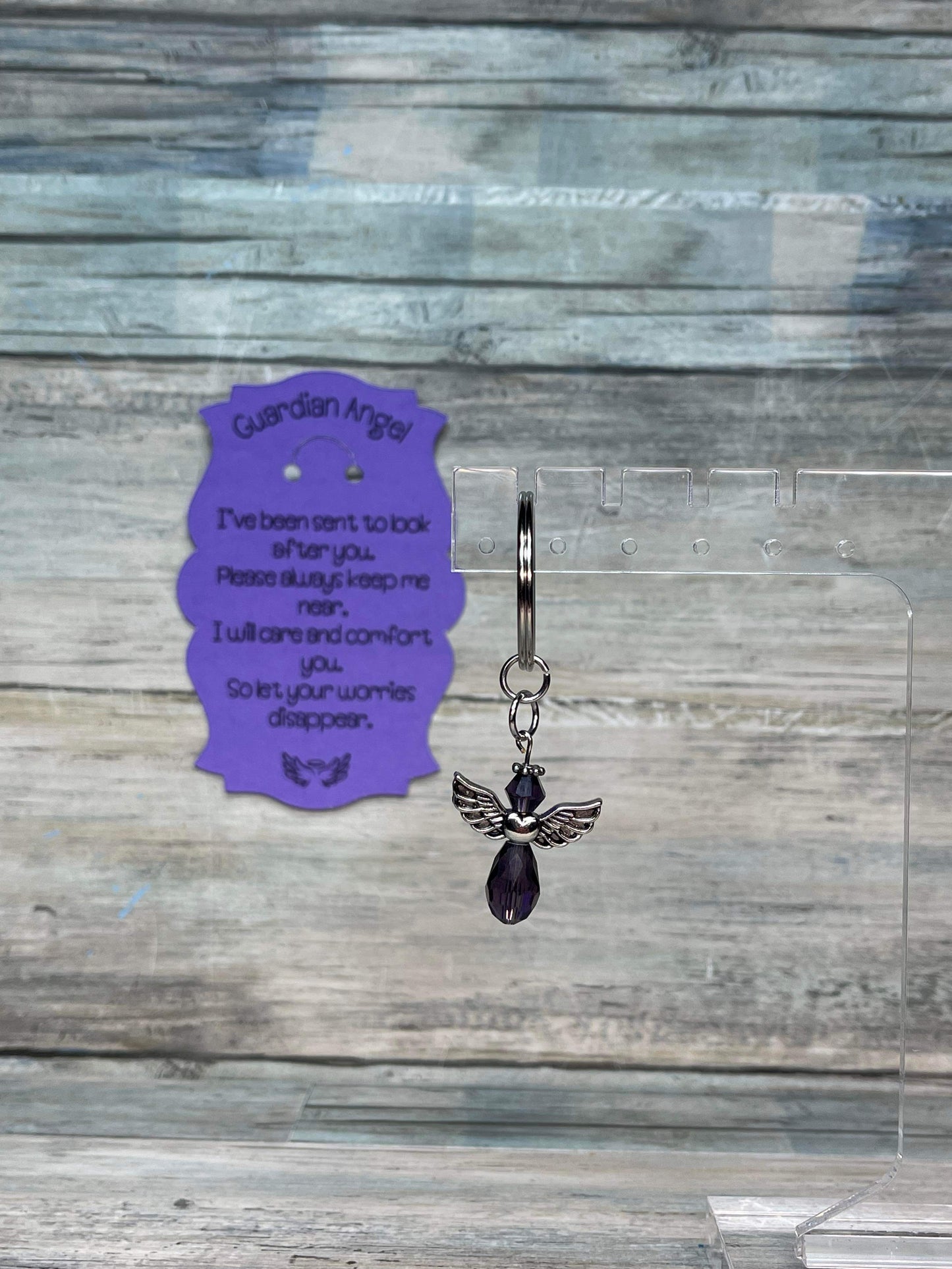 Small Winged Silver Angel Keychains