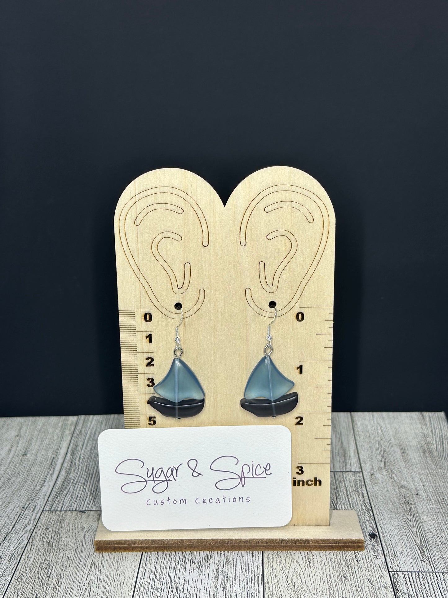 Sea Glass Sailboat Earrings