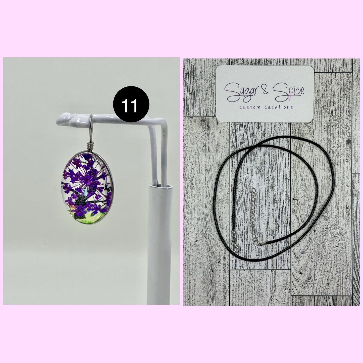Pressed Dried Flower Charm Necklaces