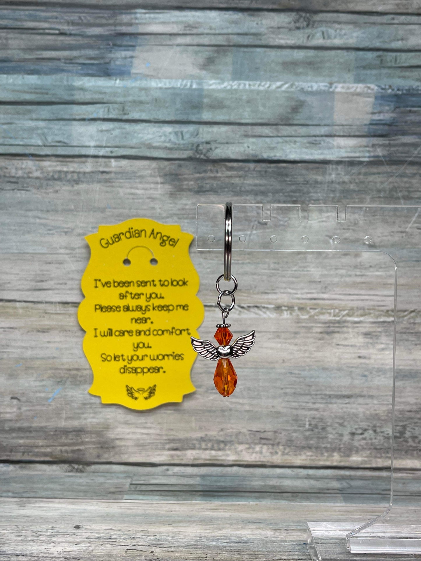Small Winged Silver Angel Keychains