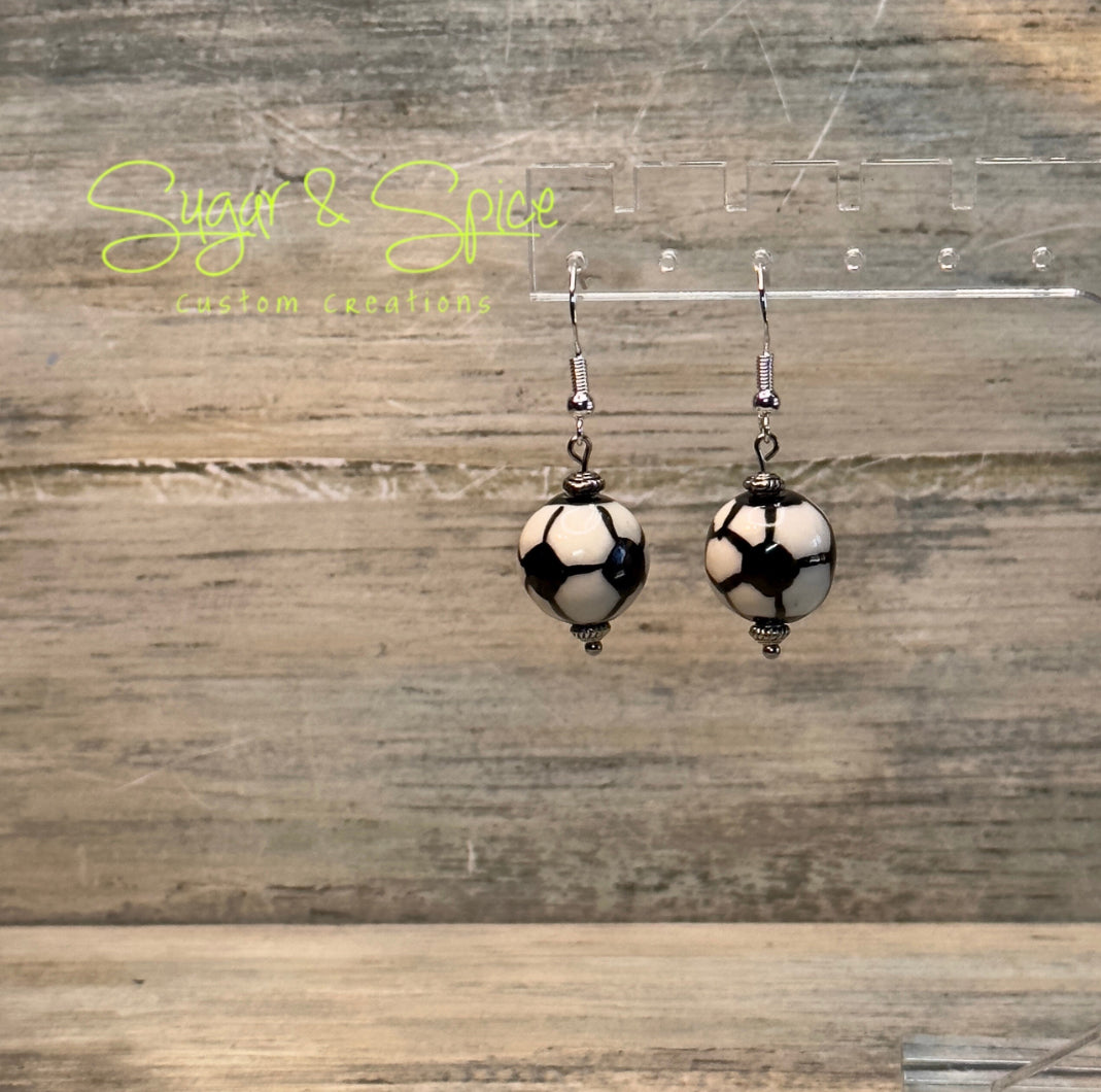 Ceramic Sport Ball Earrings