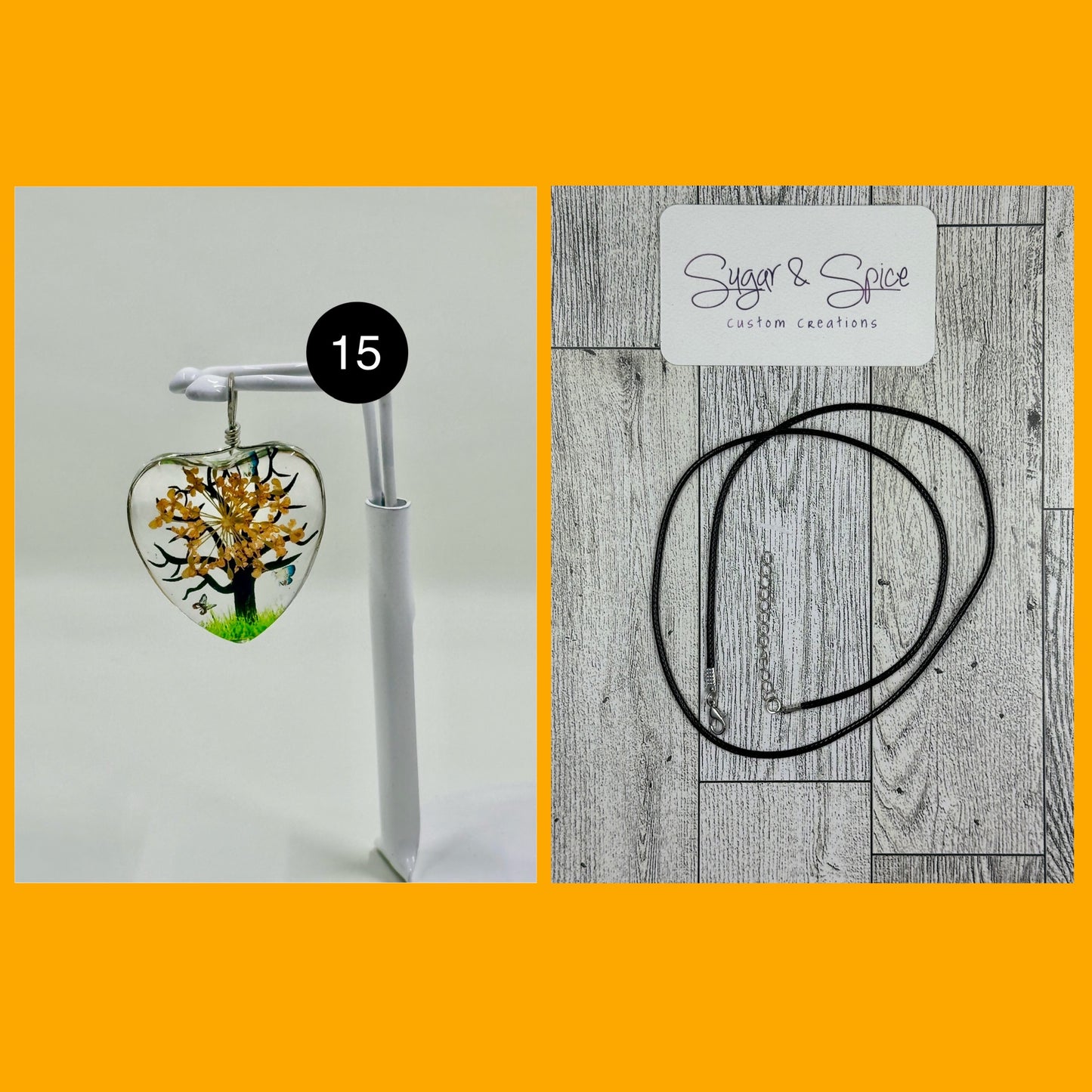 Pressed Dried Flower Charm Necklaces