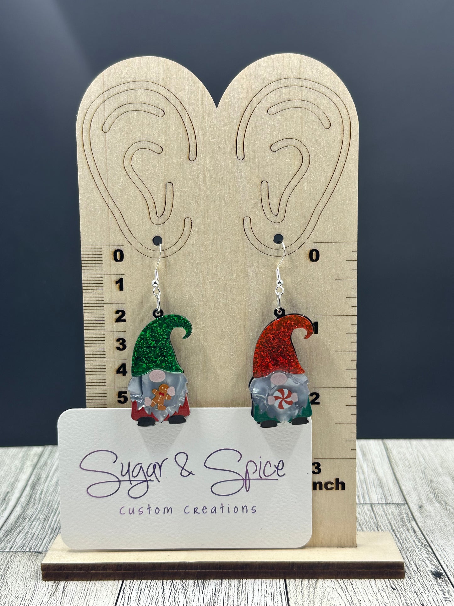 Acrylic Christmas Gnome Earrings