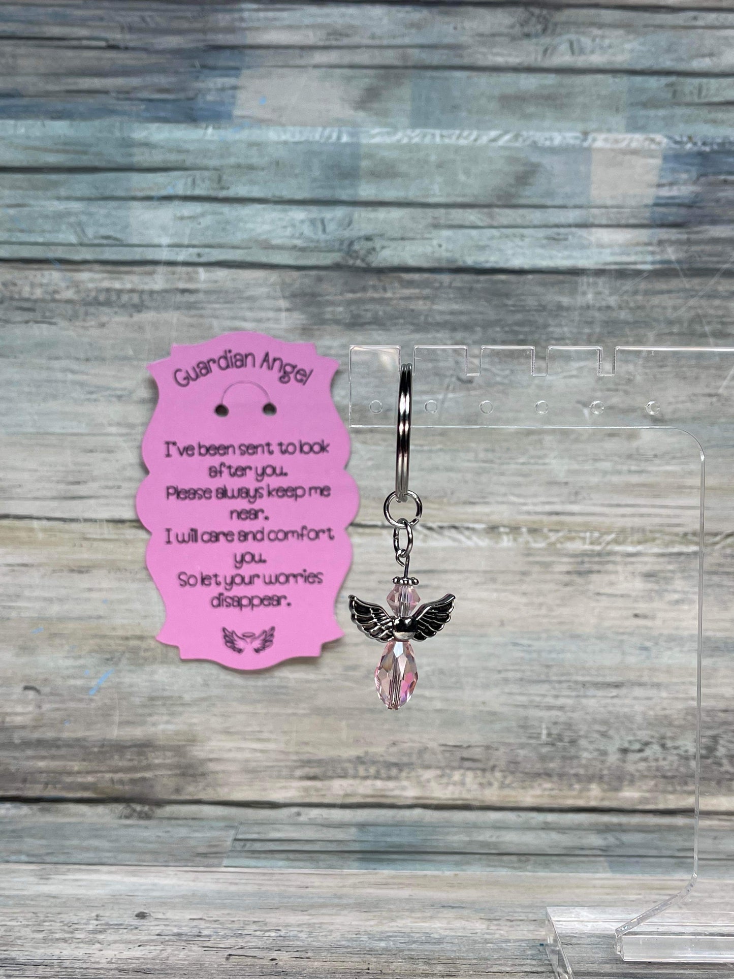 Small Winged Silver Angel Keychains