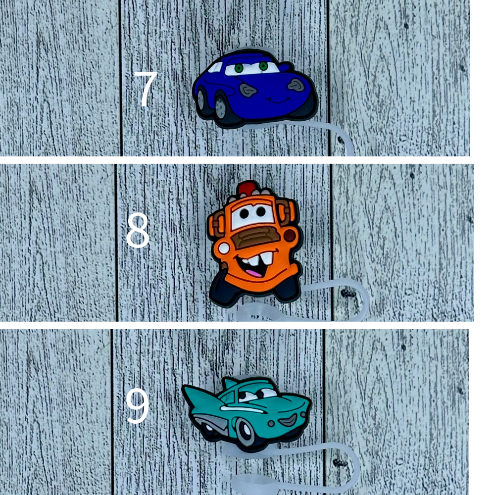Cartoon Cars Straw Toppers