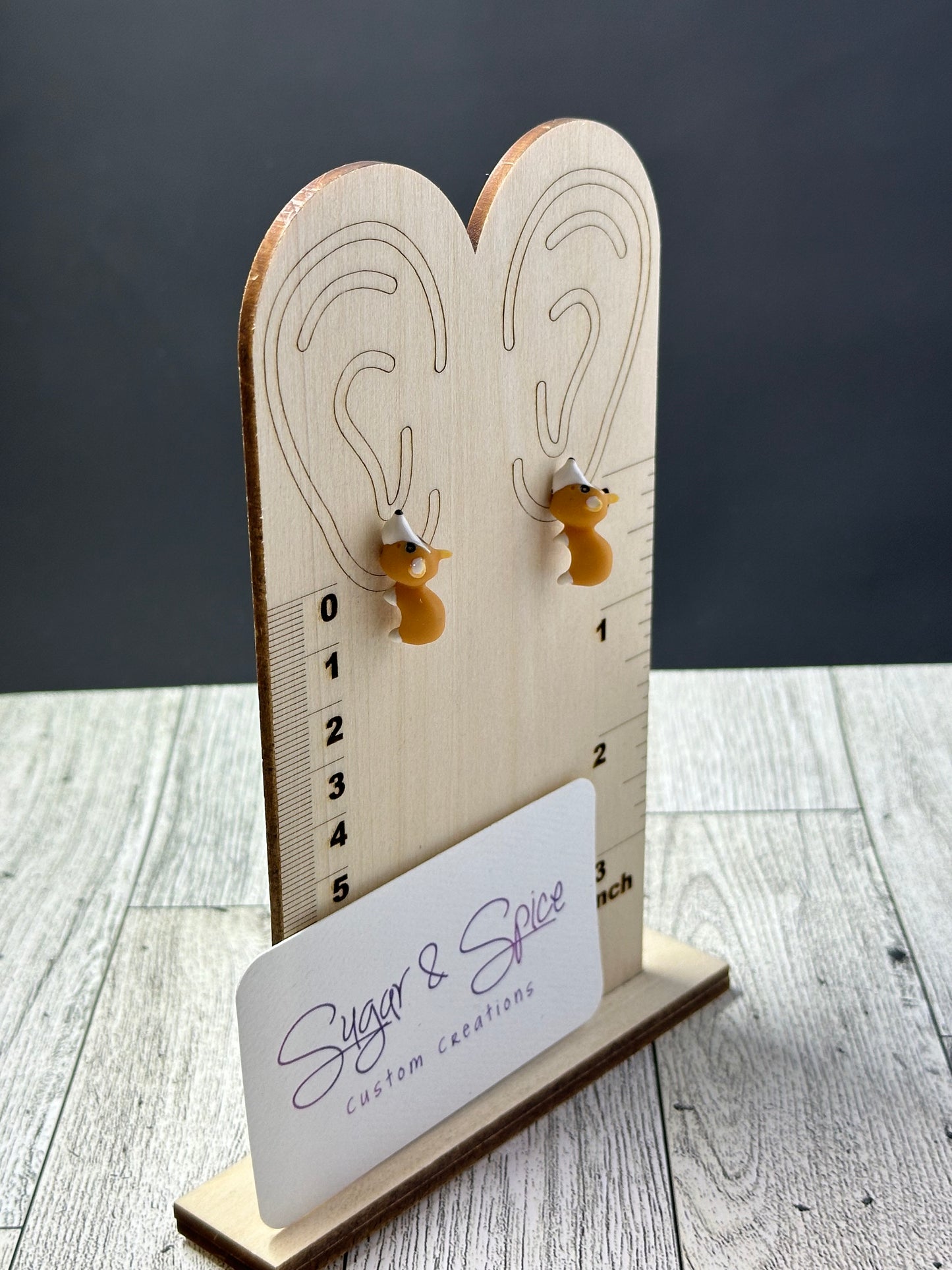 Clay Animal Ear Biters Stud Earrings