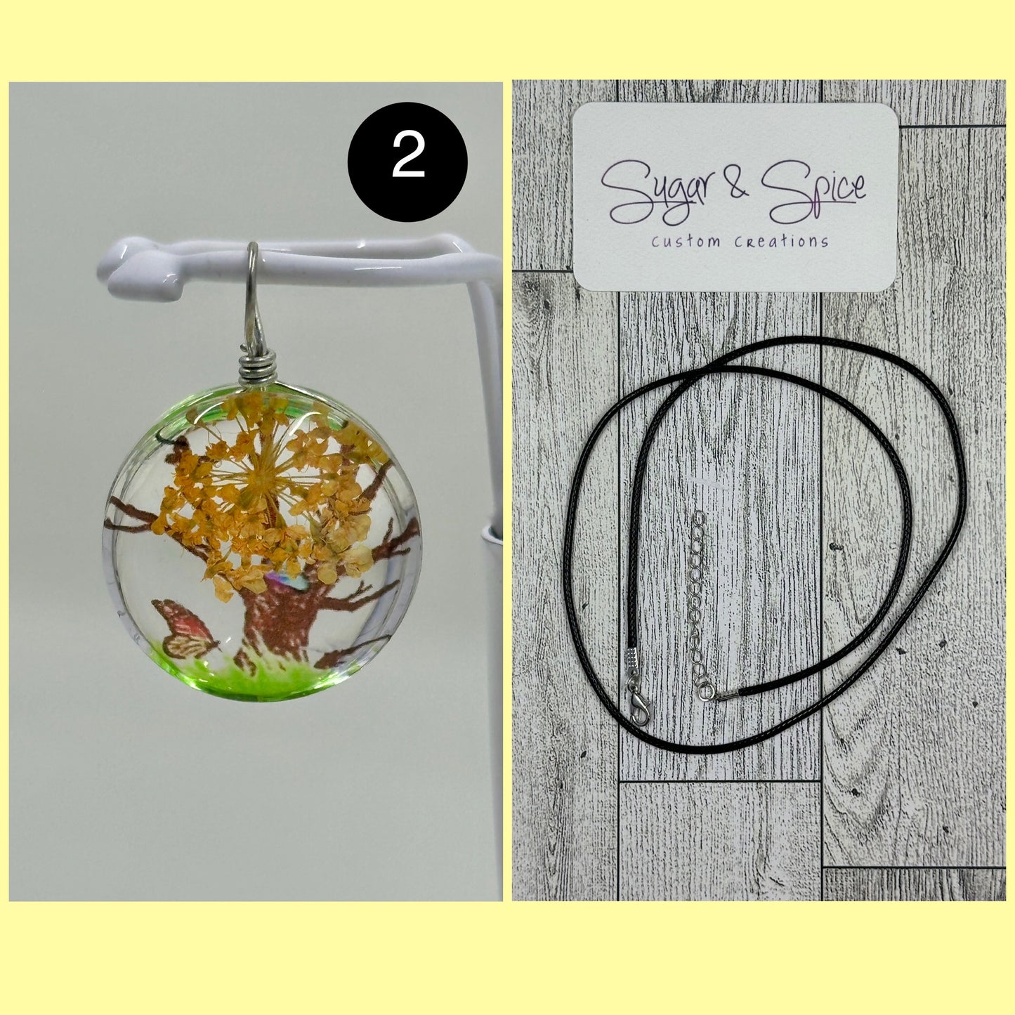 Pressed Dried Flower Charm Necklaces