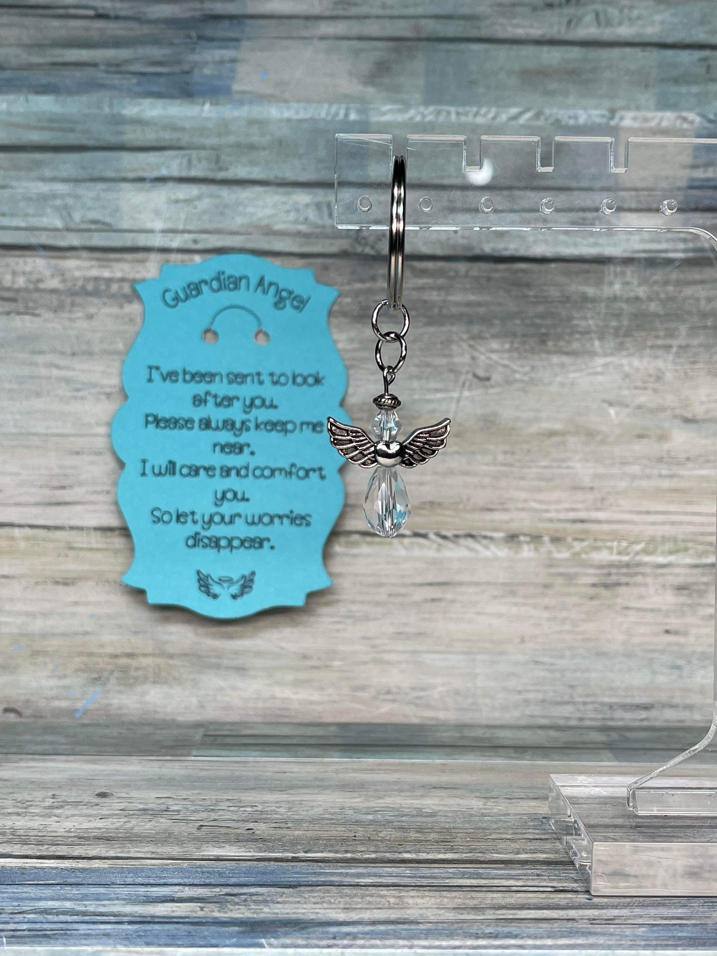 Small Winged Silver Angel Keychains