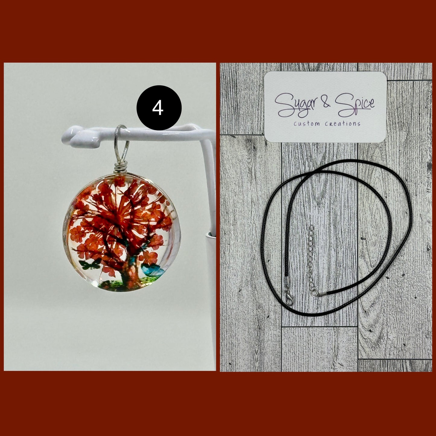 Pressed Dried Flower Charm Necklaces