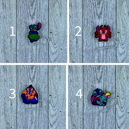 Blue Dog Straw Toppers Set 2