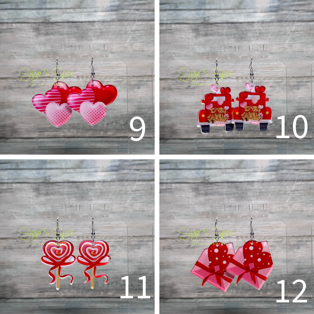 Acrylic Valentine Earrings