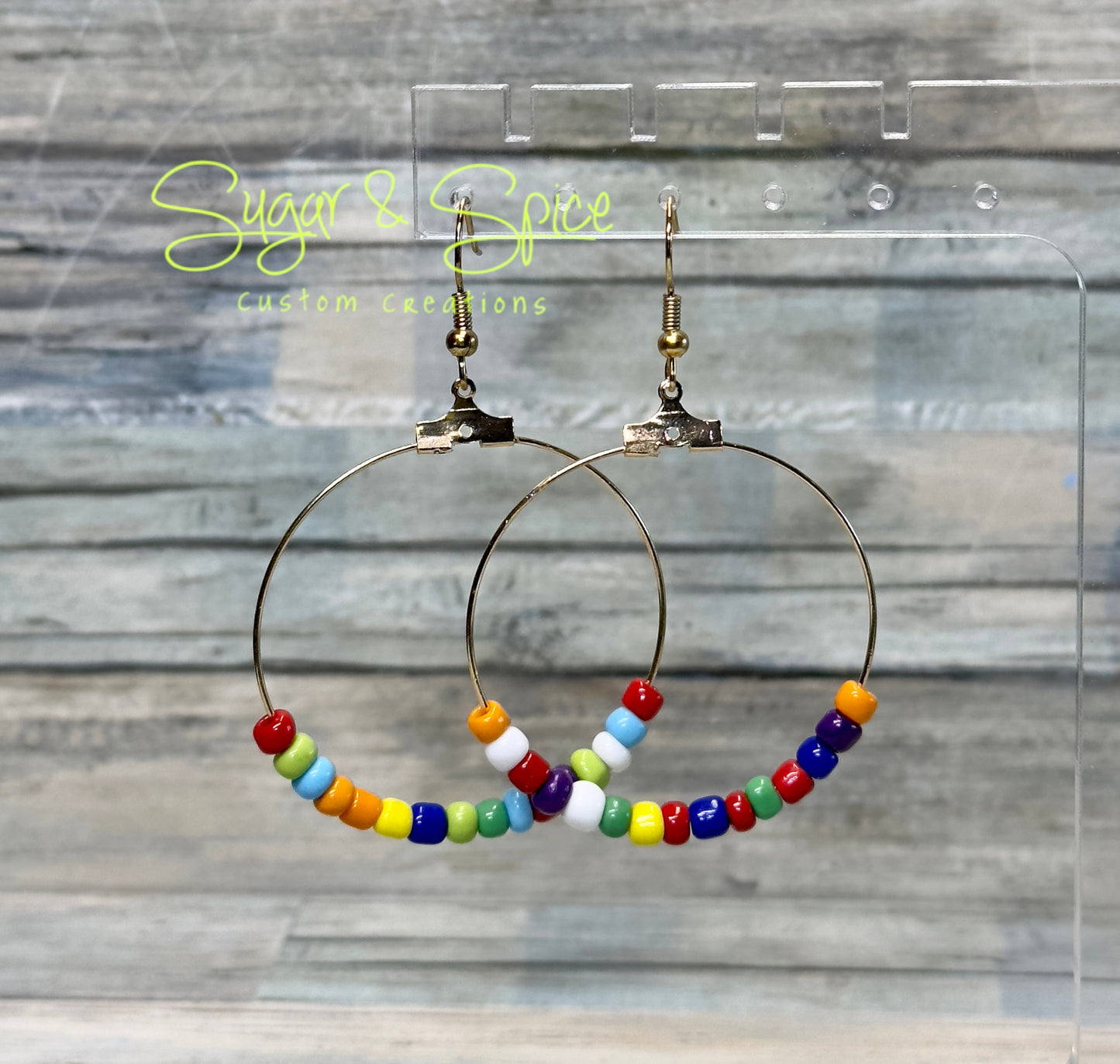 Happy Hippie Rainbow Sprinkle Hoop Earrings
