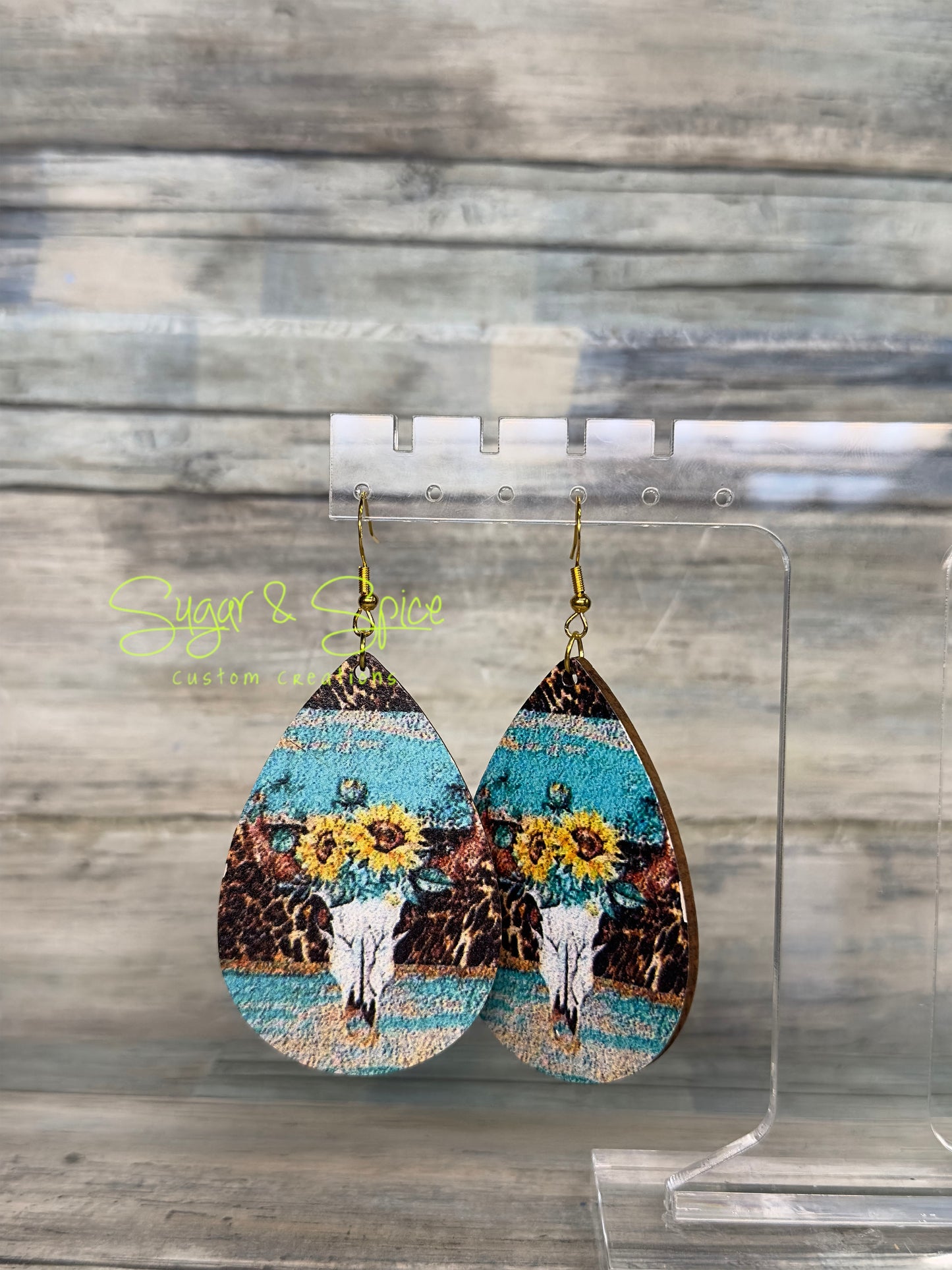 Various Faux Leather Western Teardrop Earrings