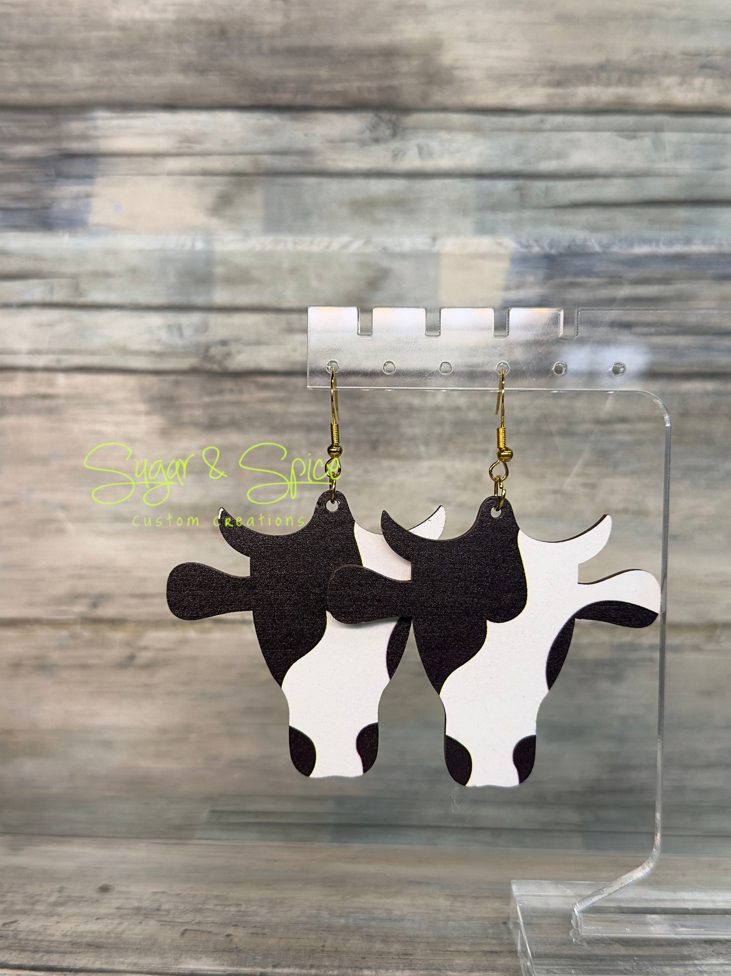 Wooden Western Teardrop Earrings