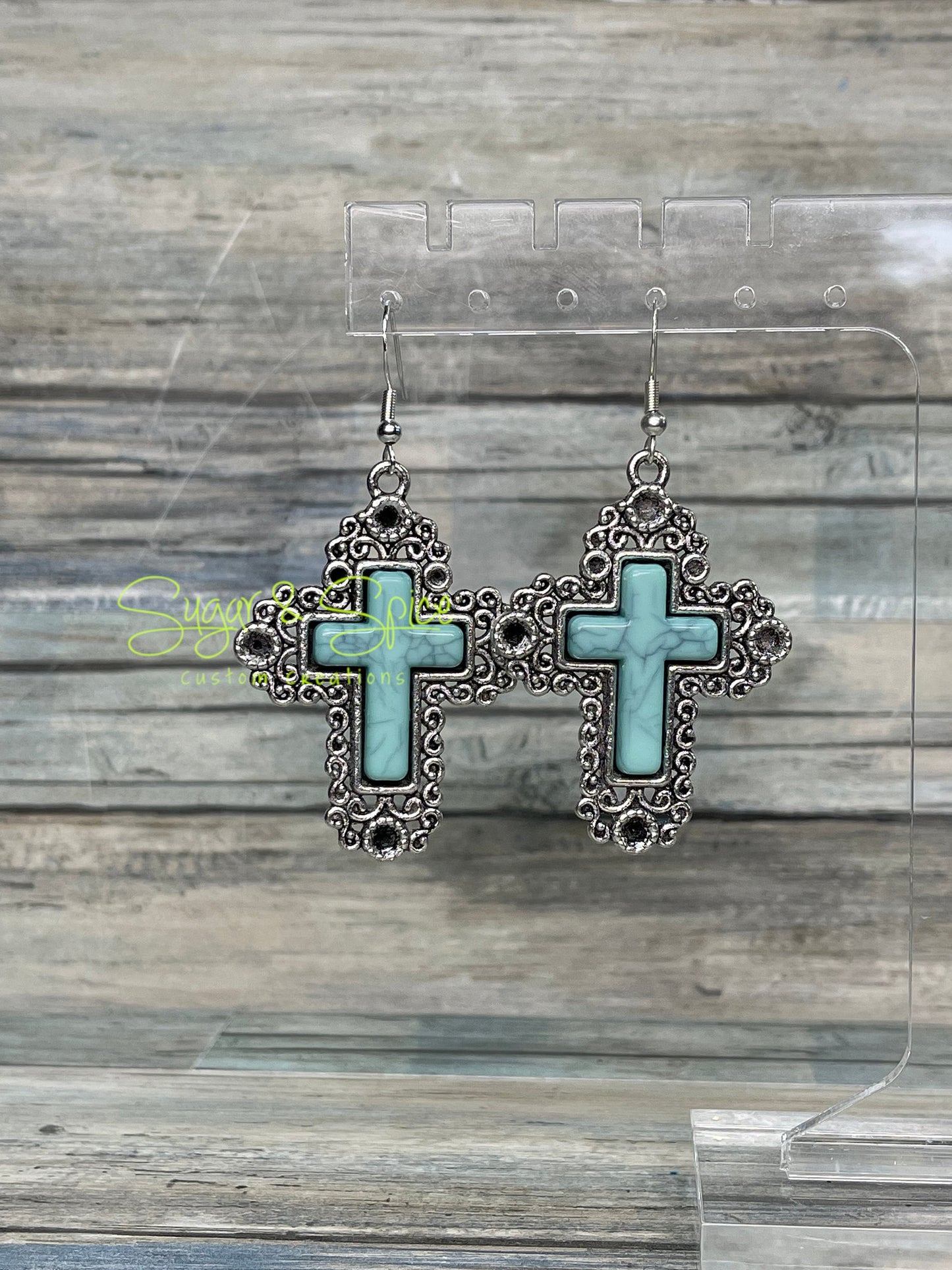 Turquoise Cross Earrings and Necklaces