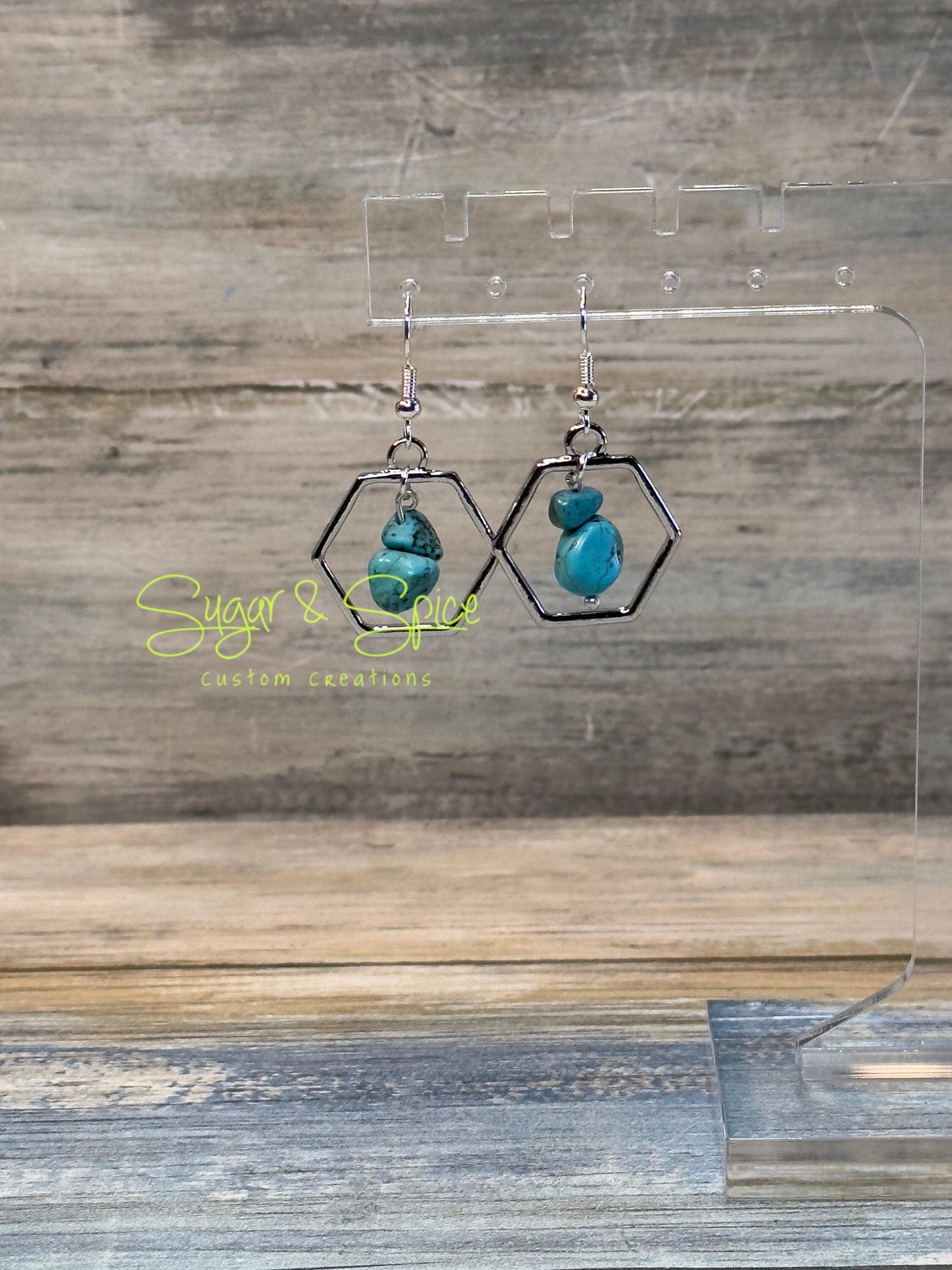 Turquoise and Howlite Nugget Strand Earrings