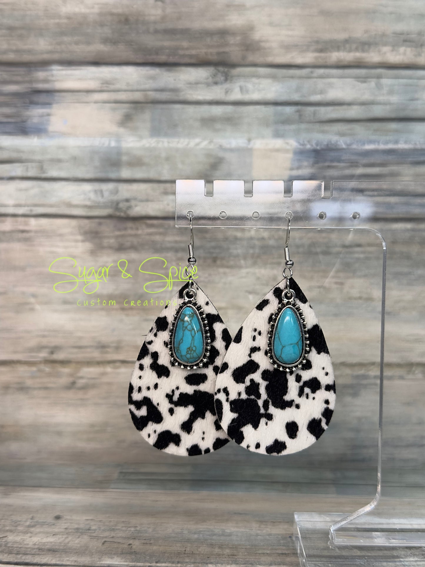 Various Faux Leather Western Teardrop Earrings