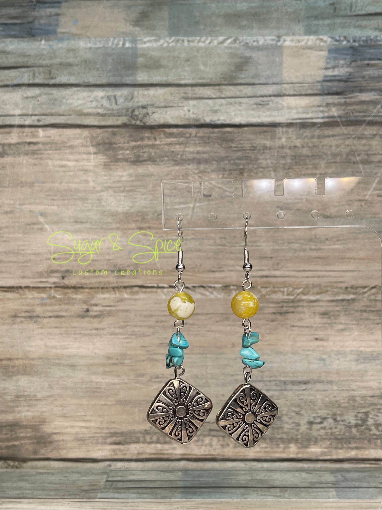 Various Jasper, Bone and Turquoise Dangle Earrings