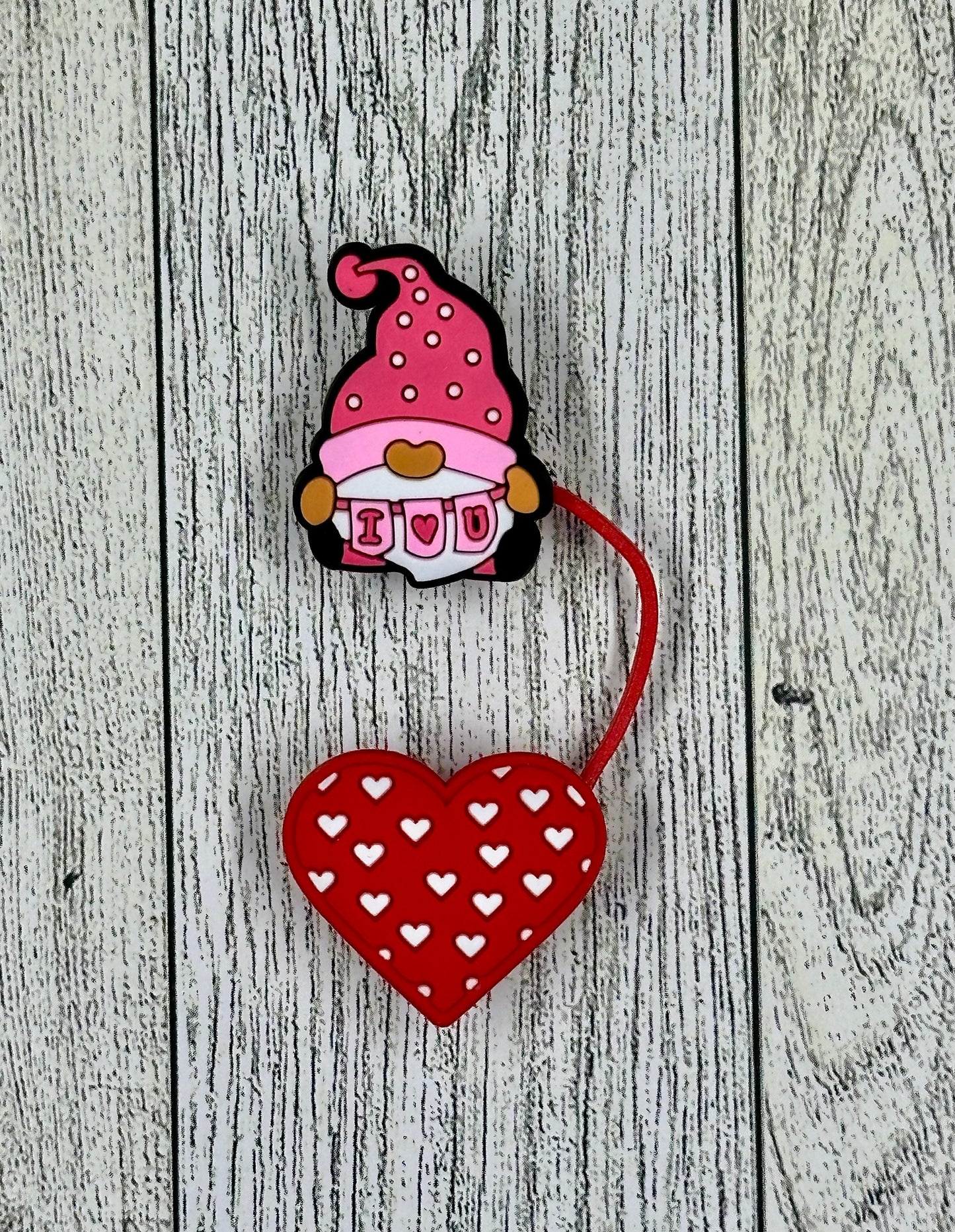 Valentine Straw Toppers with Two Focal Points