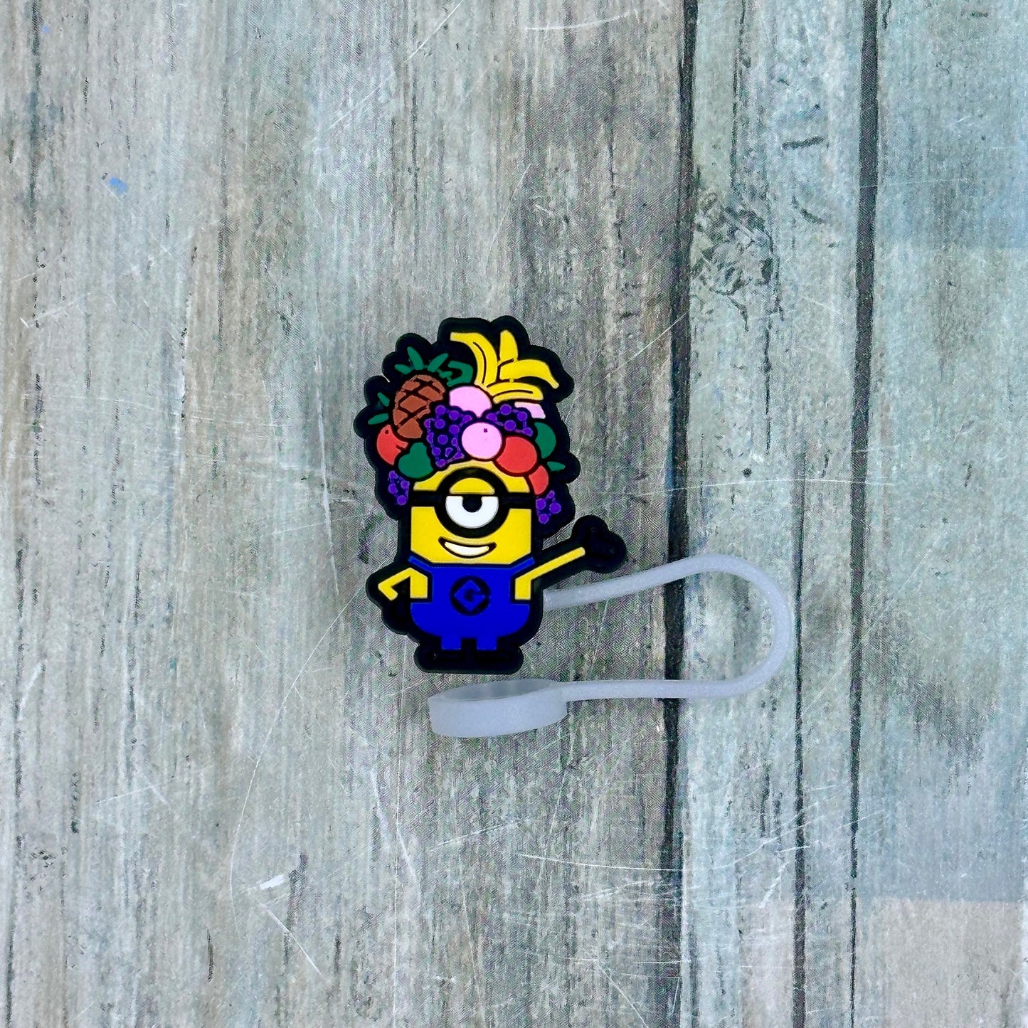Yellow Capsule-Shaped Creature Straw Toppers