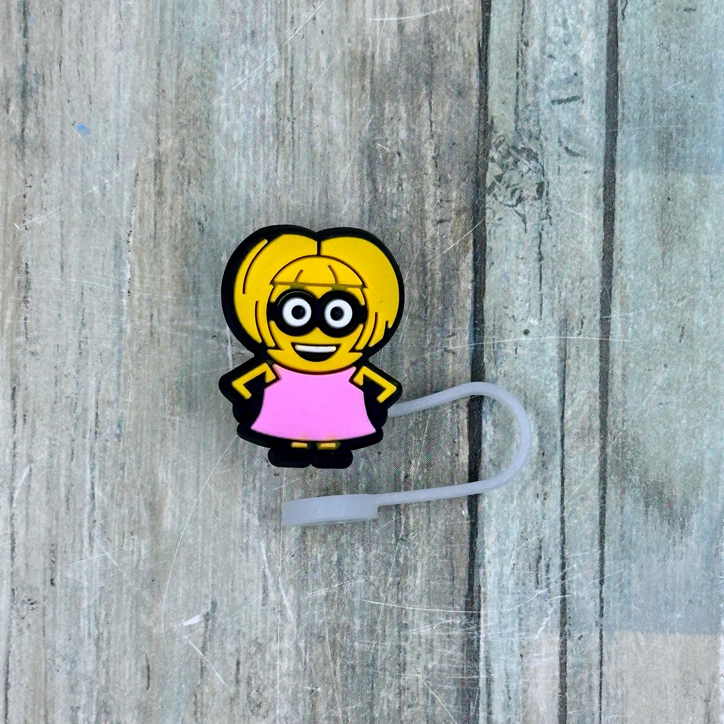 Yellow Capsule-Shaped Creature Straw Toppers