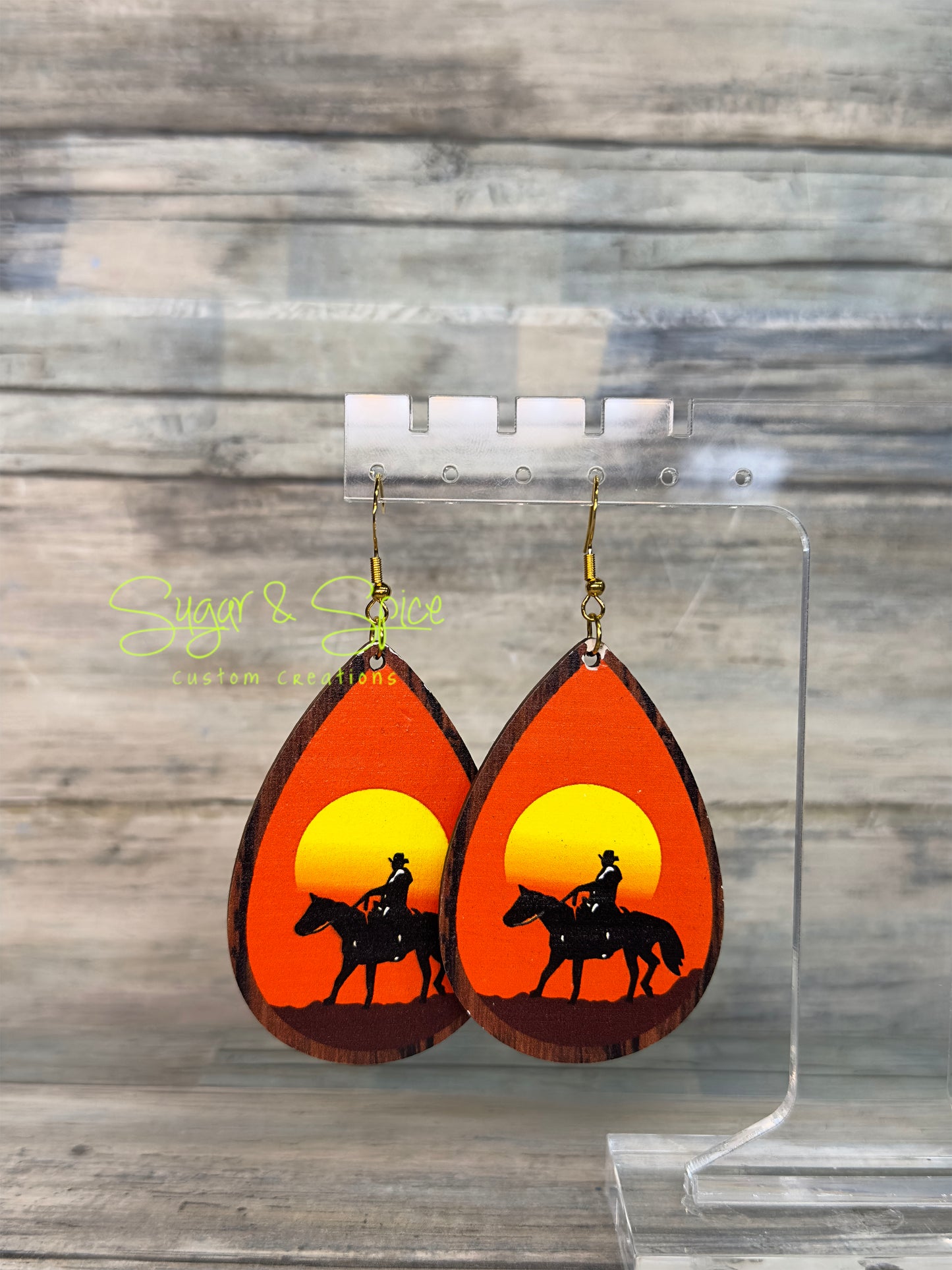 Wooden Variety Western Earrings