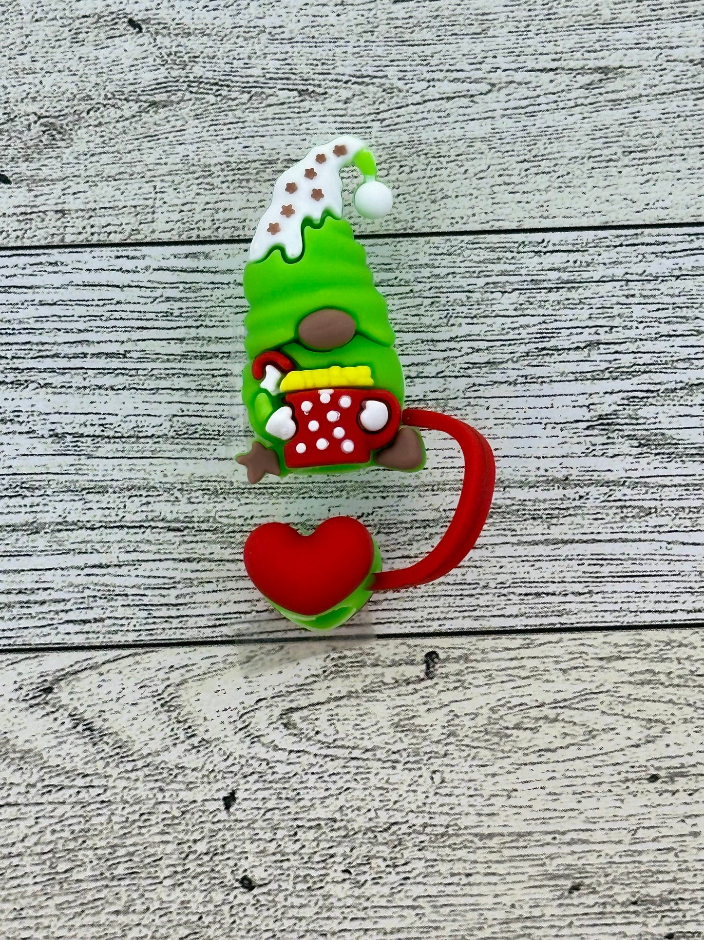 3D Christmas Gnome Straw Topper