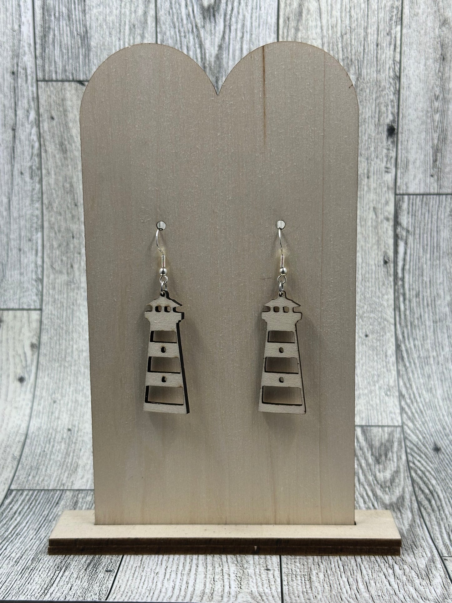 Wooden Lighthouse Earrings