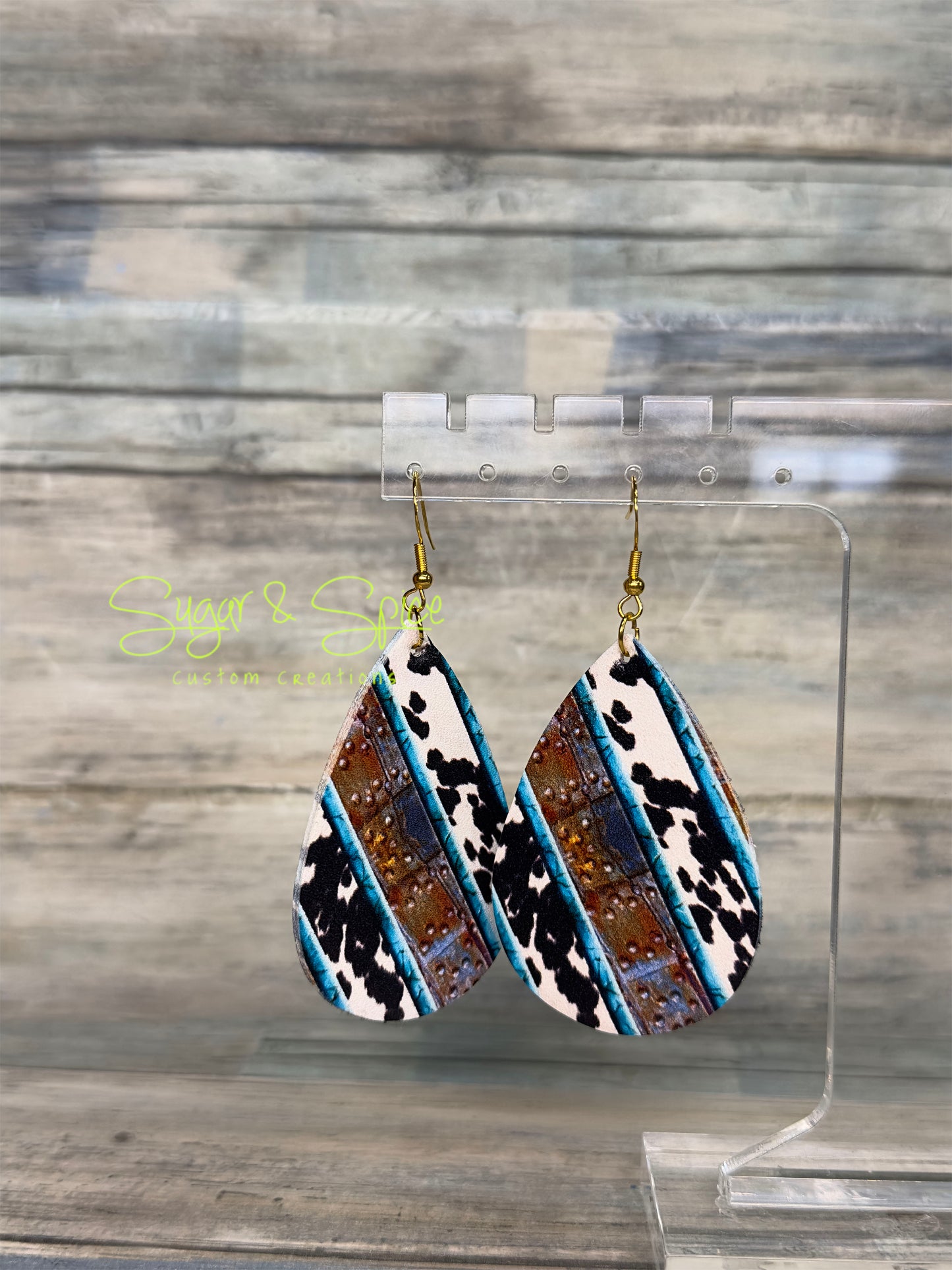 Faux Leather Teardrop Earrings