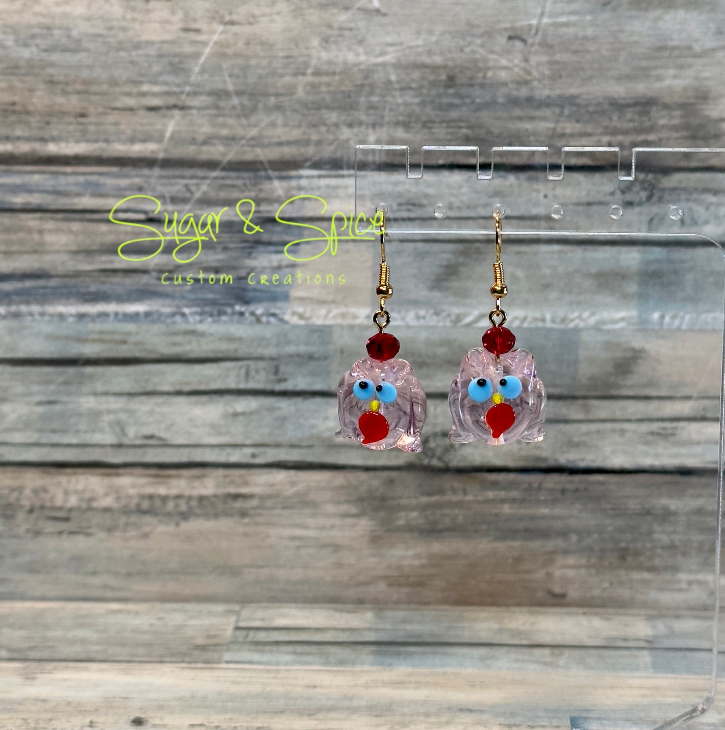 Glass Owl Earrings