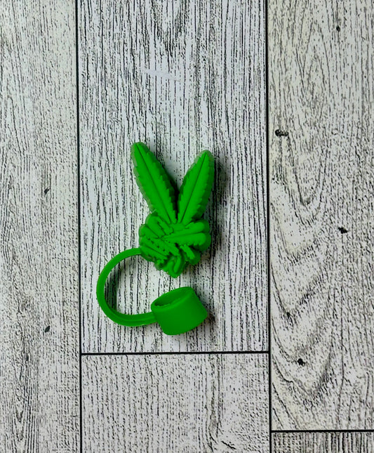 Green Weed Flower Straw Toppers