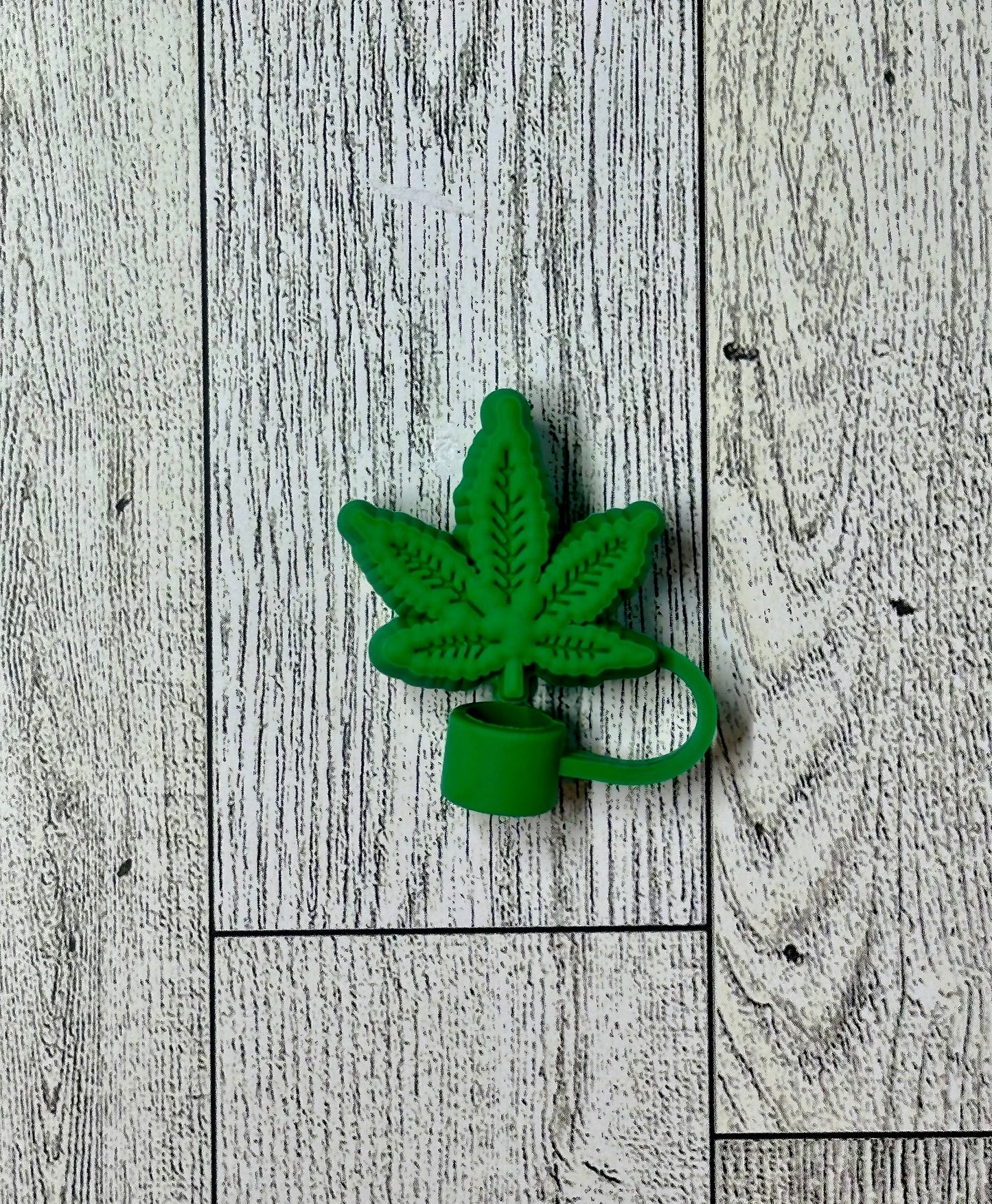 Green Weed Flower Straw Toppers