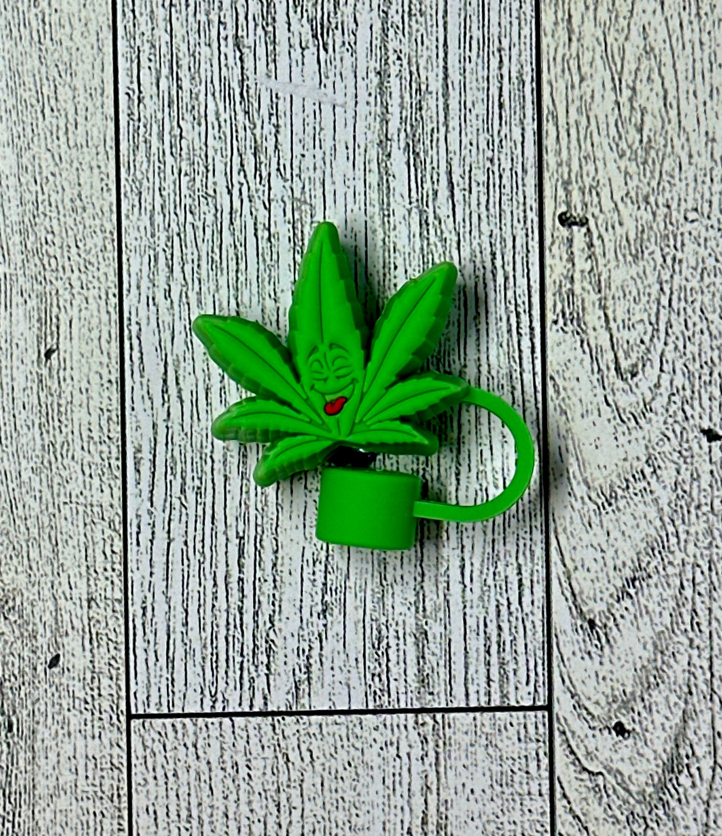 Green Weed Flower Straw Toppers