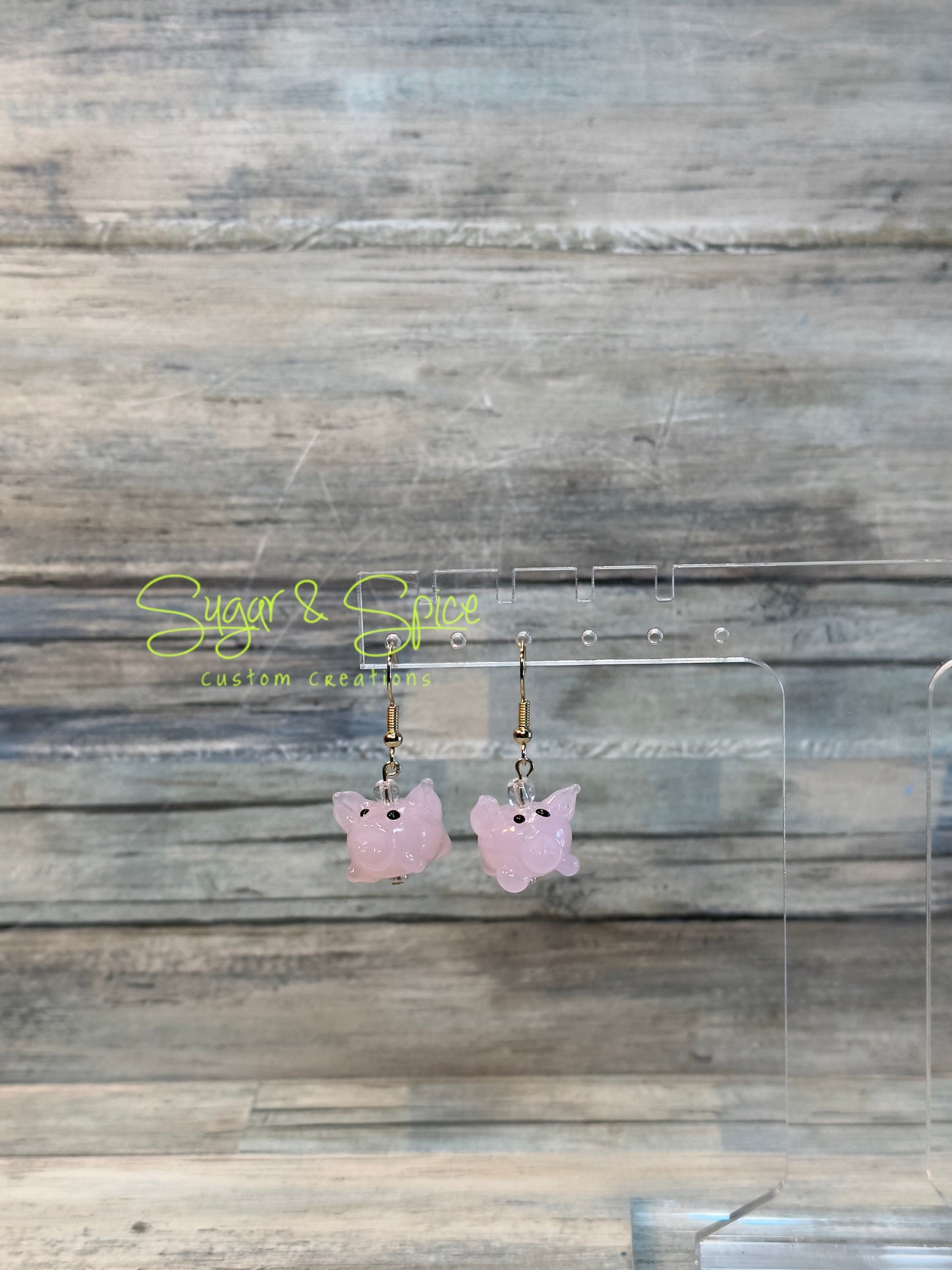 Glass Pig Earrings