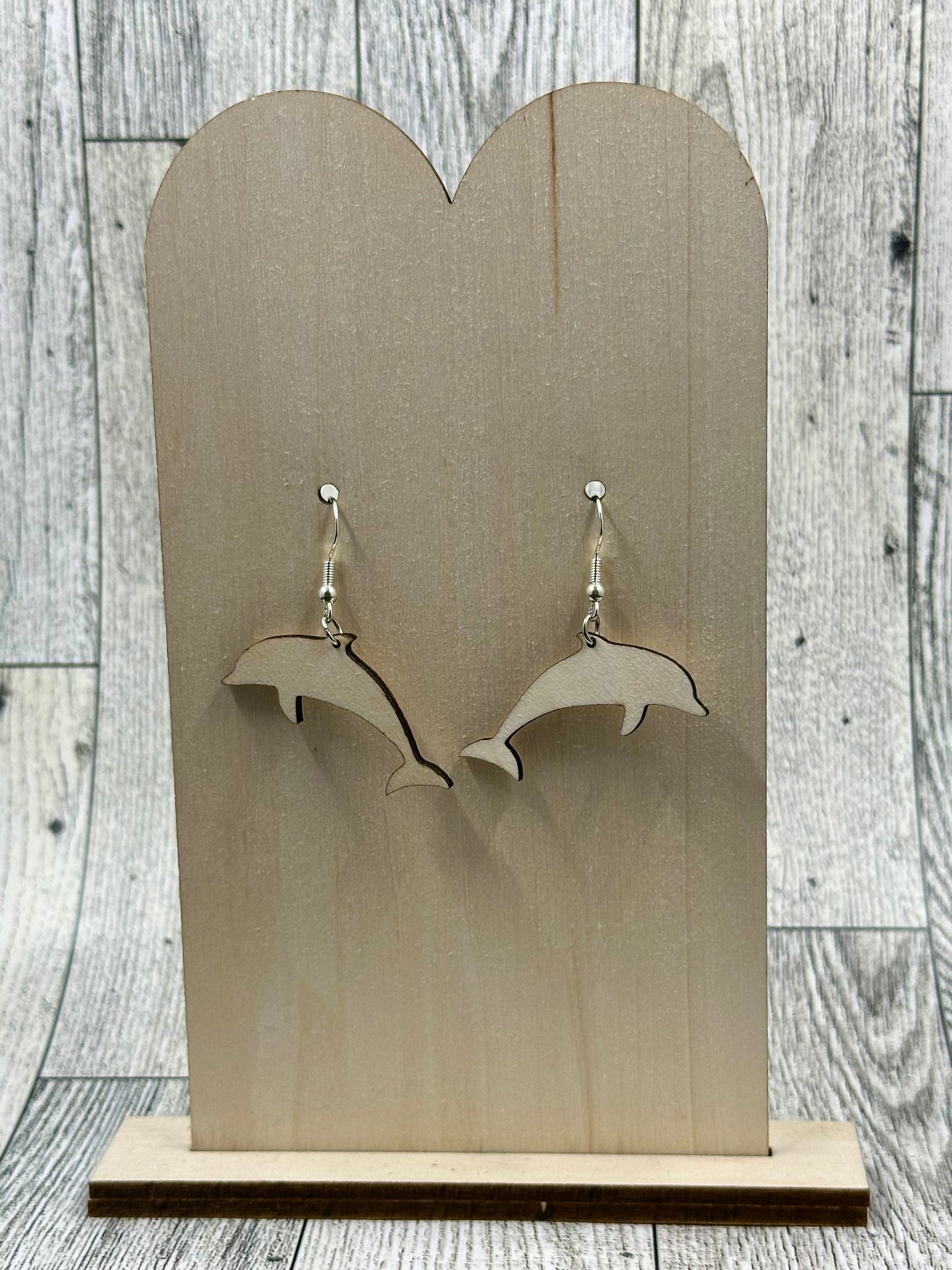 Wooden Dolphin Earrings