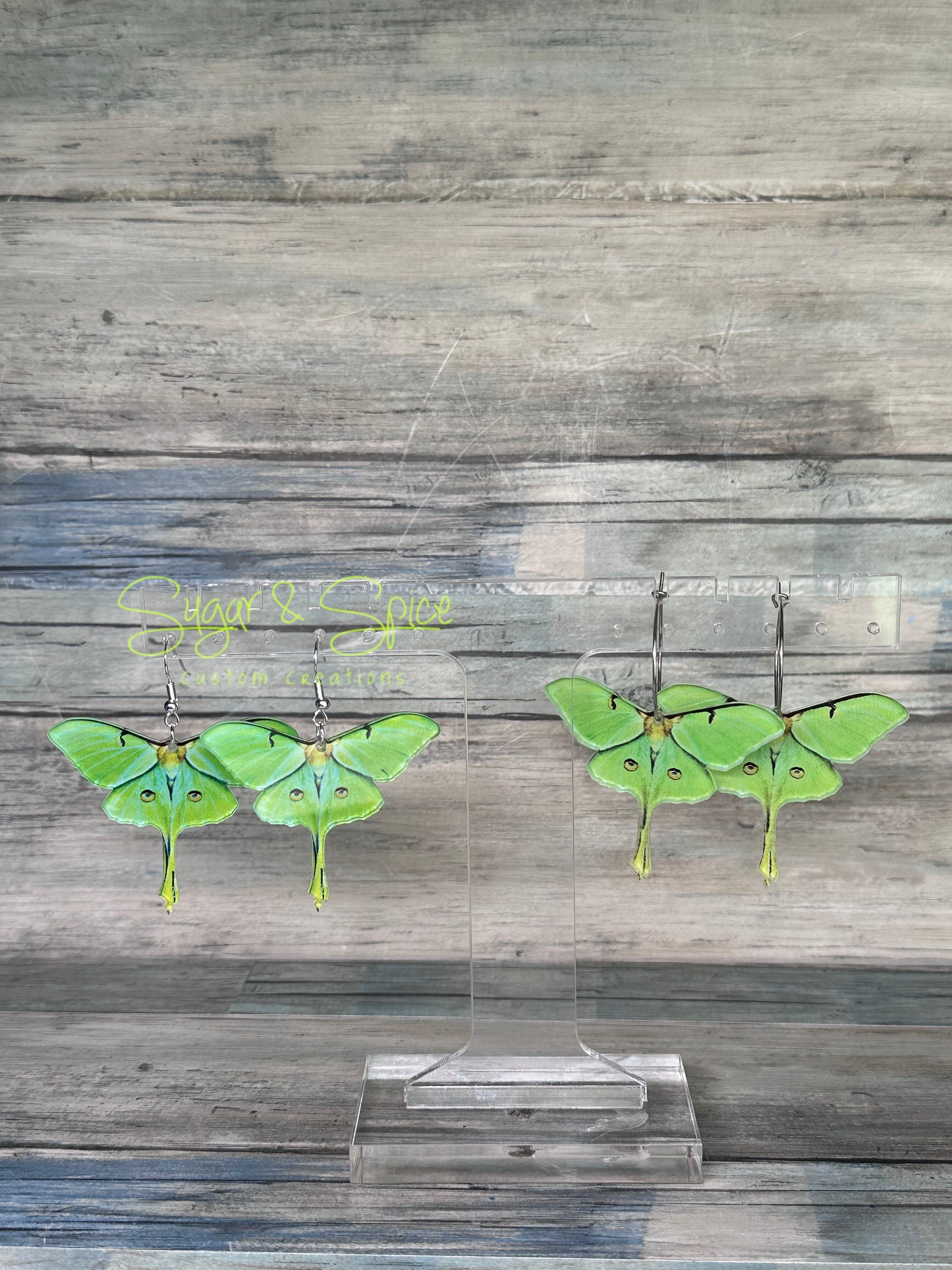 Acrylic Moth Earrings