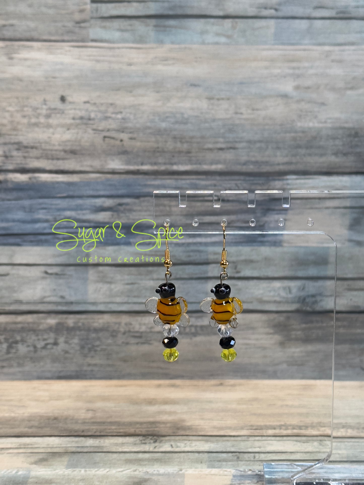 Glass Bumblebee Earrings