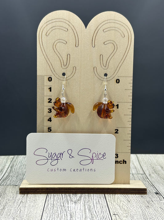 Glass Squirrel Earring