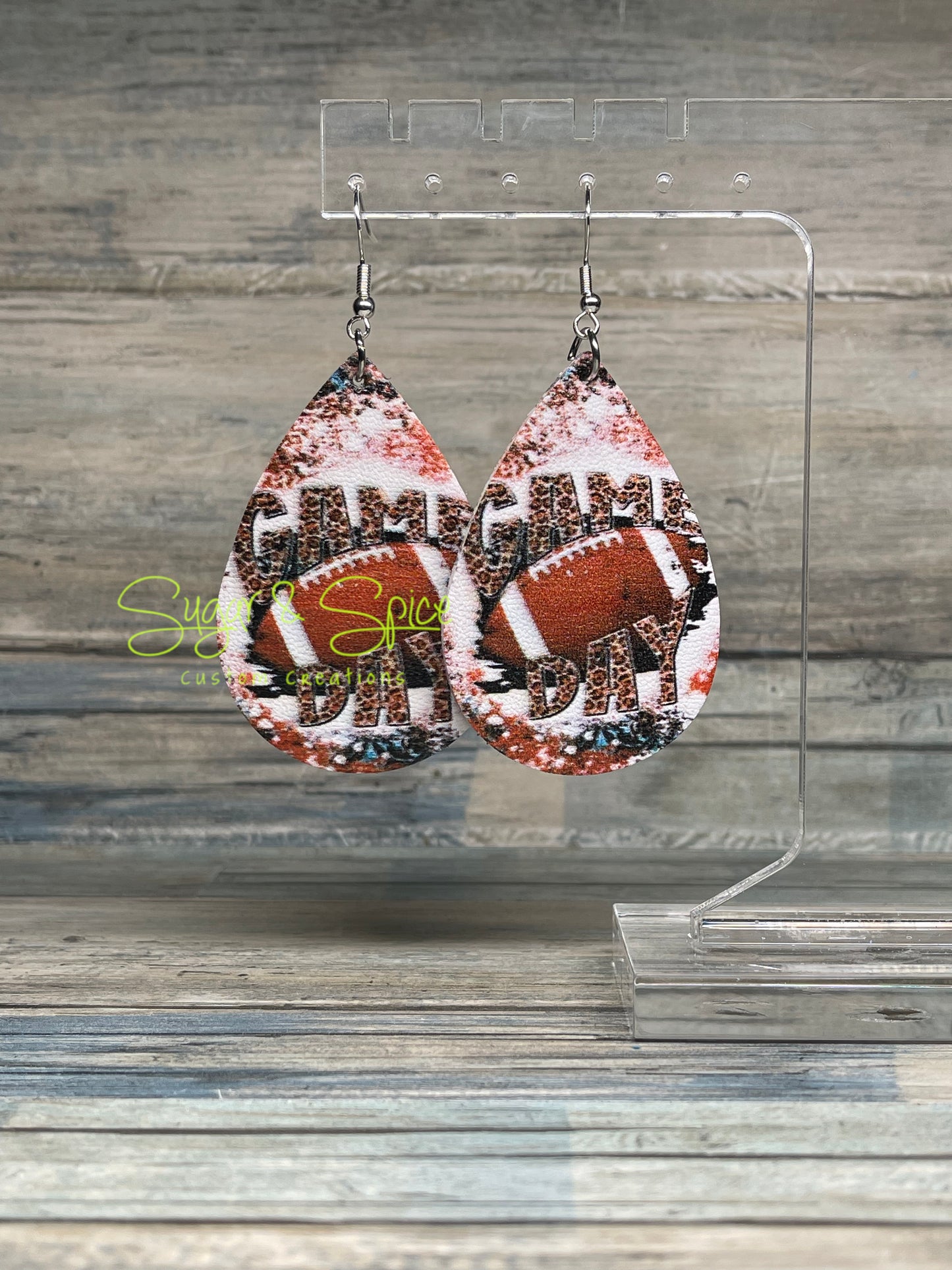 Faux Leather Sport Earrings