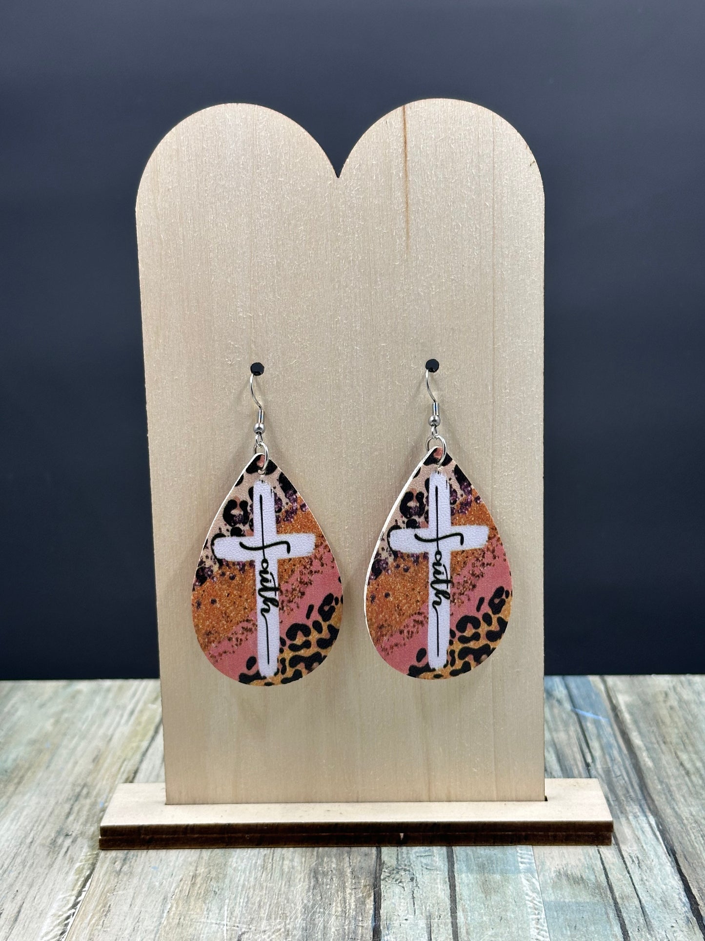 Faith Faux Leather Earrings